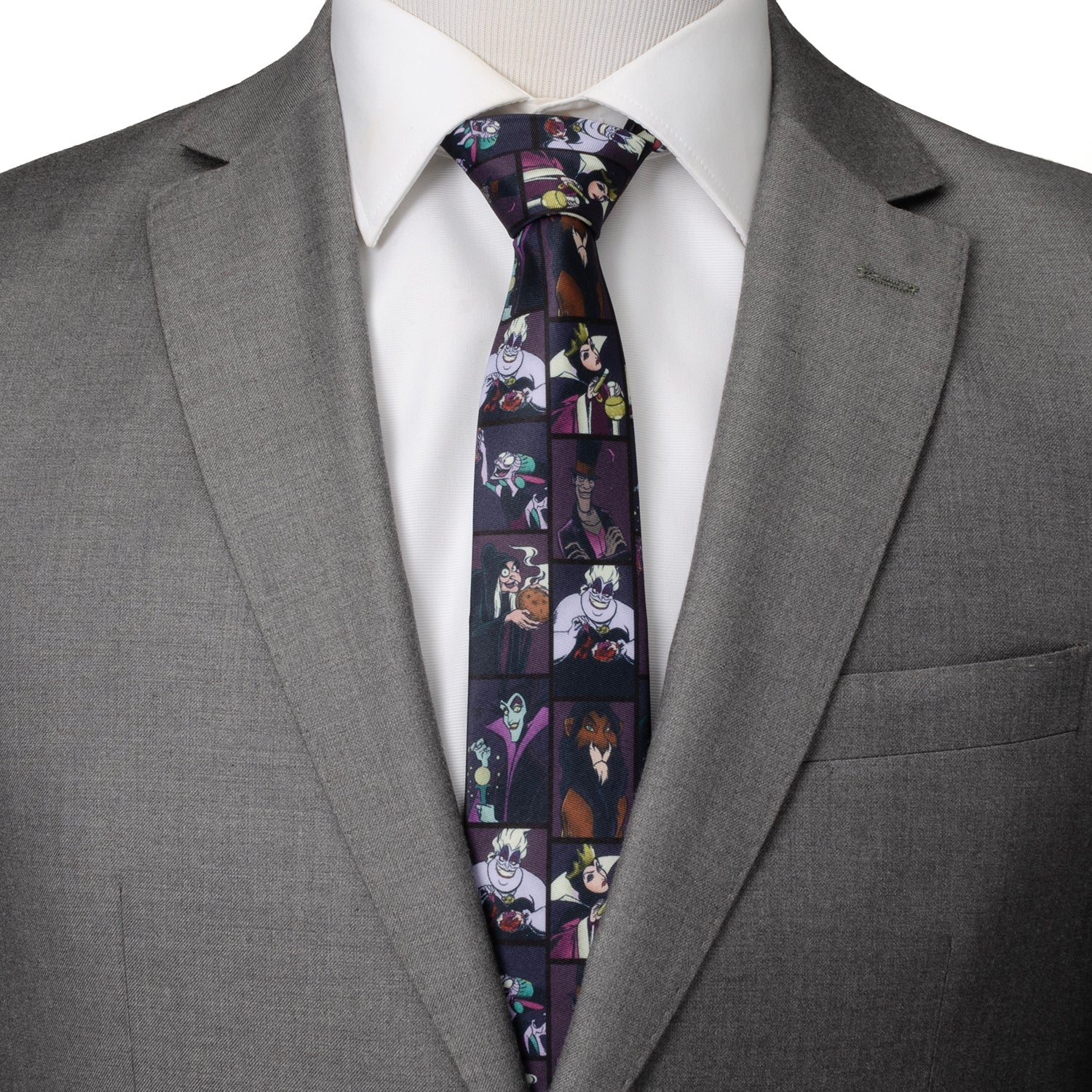 Disney Villains Dark Pattern Men's Tie - Image 2