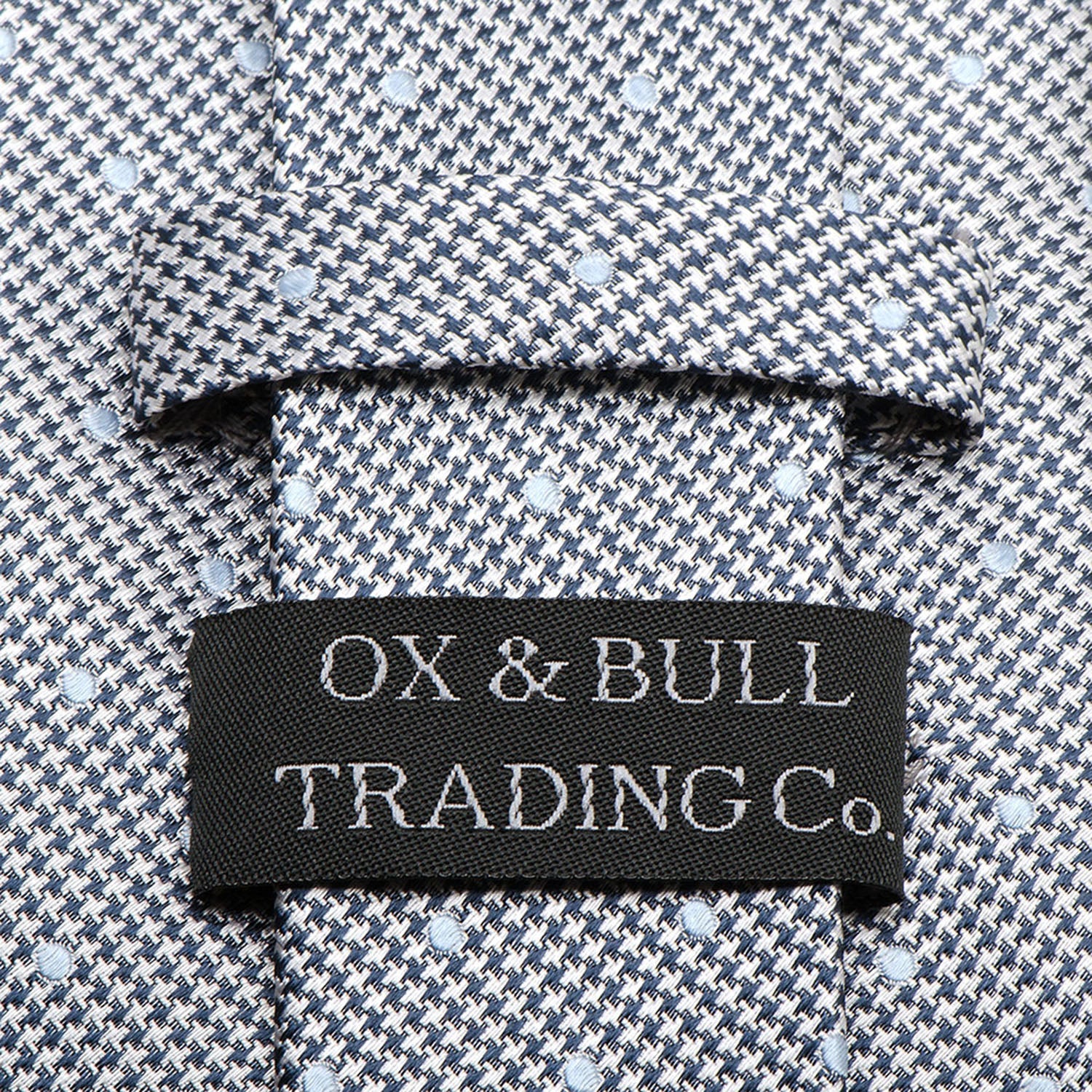 Dotted Herringbone Gray Silk Tie - Image 3