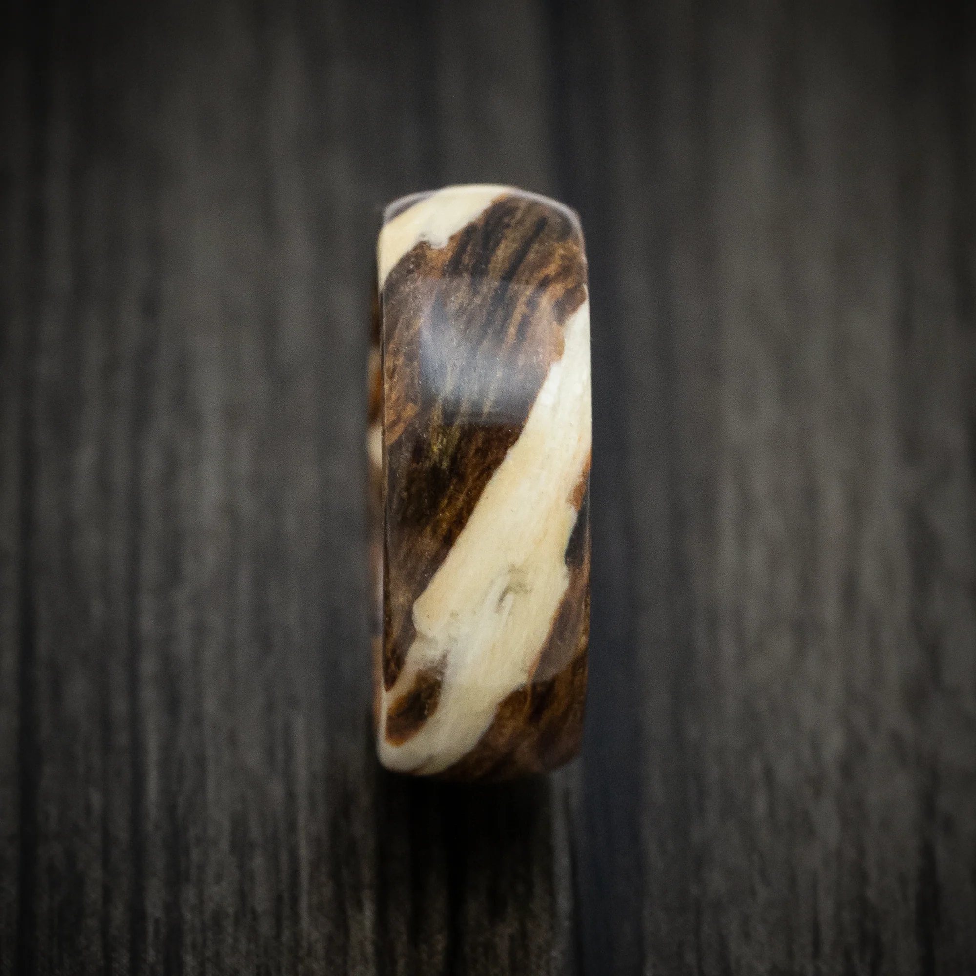 Driftwood and Bocote Marbled Wood Men's Ring Custom Made Band - Image 3