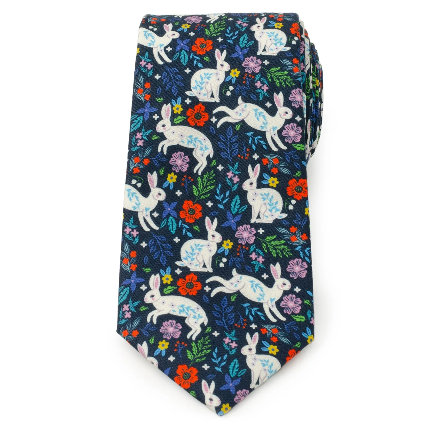 Floral Rabbit Men's Tie - Image 3
