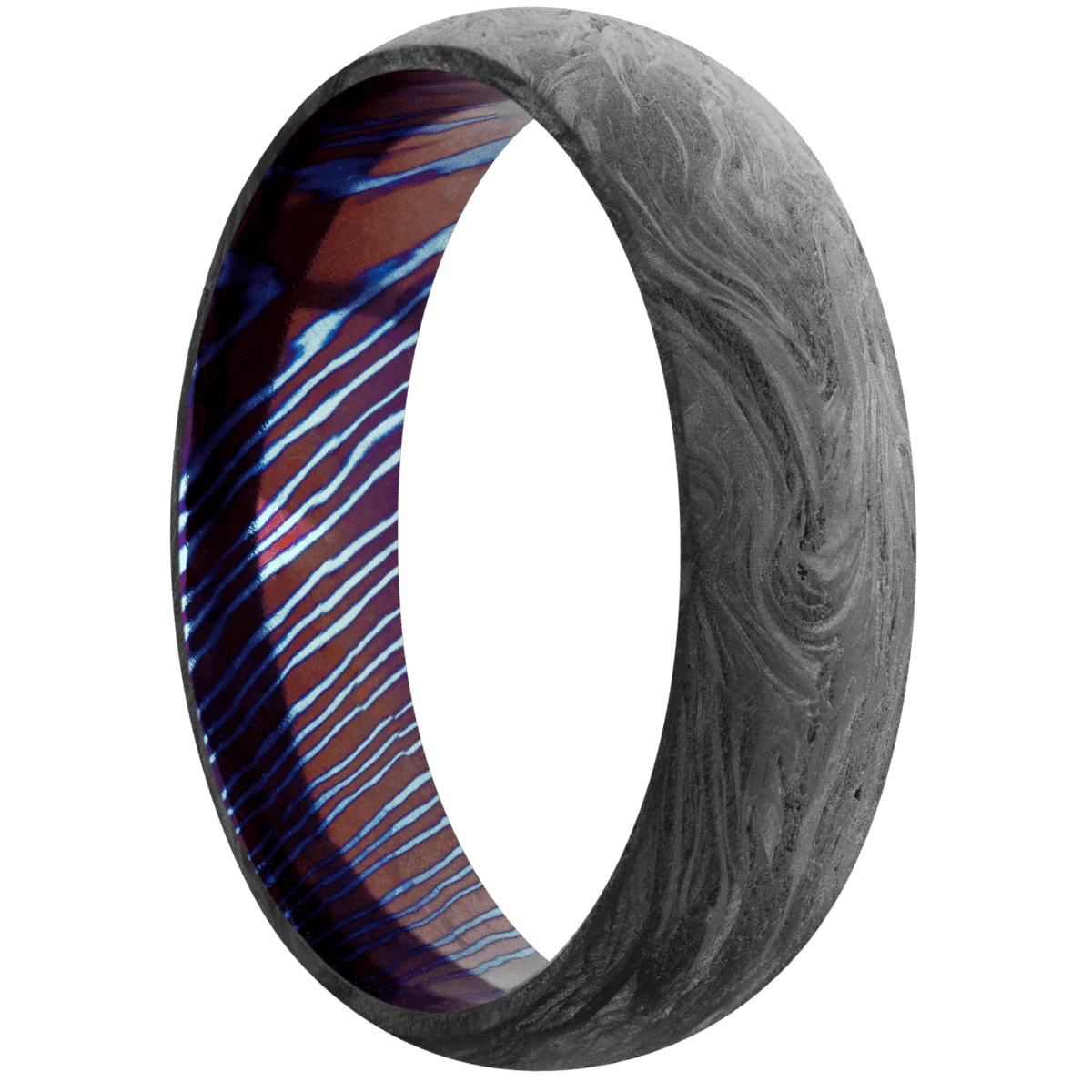 Forged Carbon Fiber + None Finish + Titanium Damascus