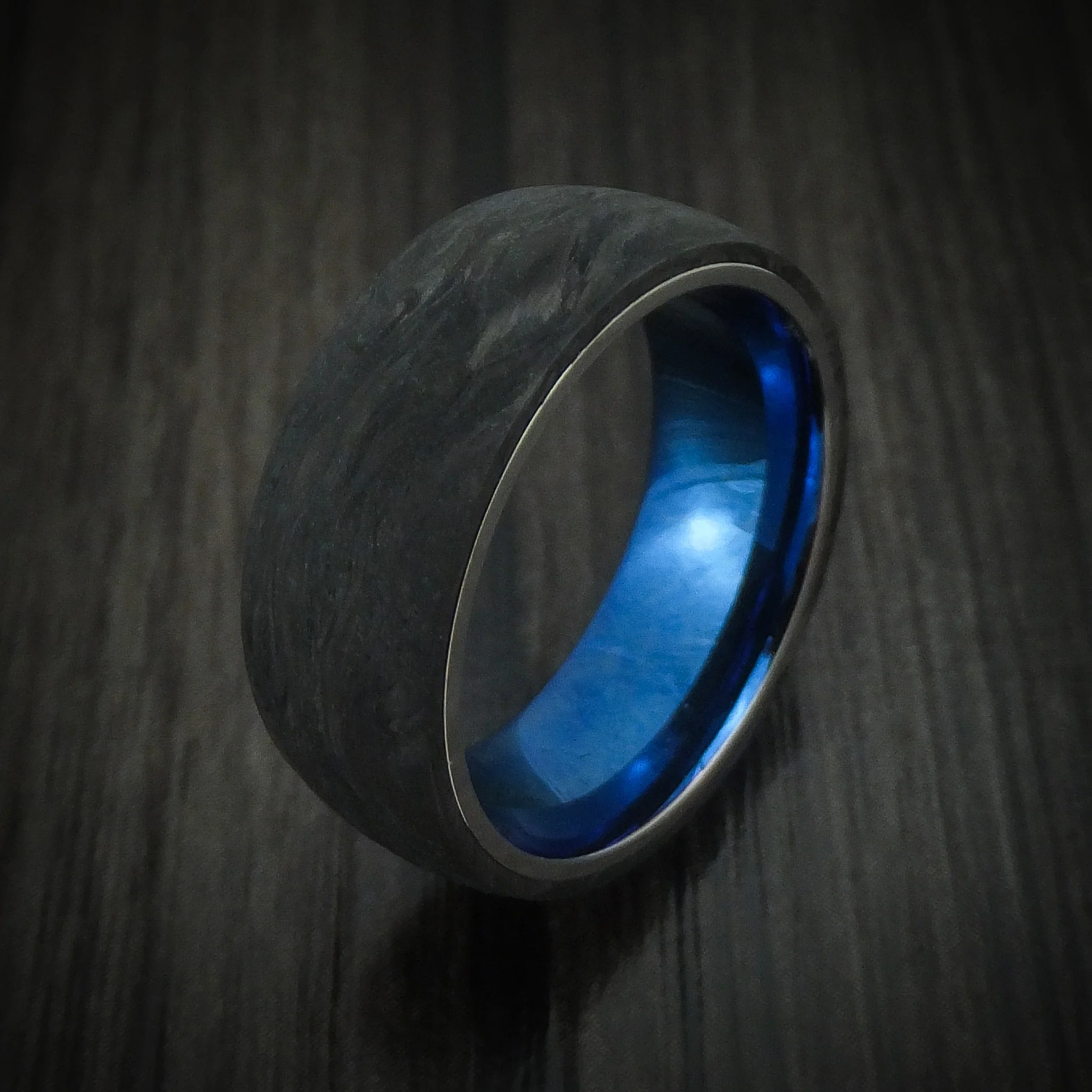 Forged Carbon Fiber Men's Ring with Anodized Titanium Sleeve Custom Made - Image 4