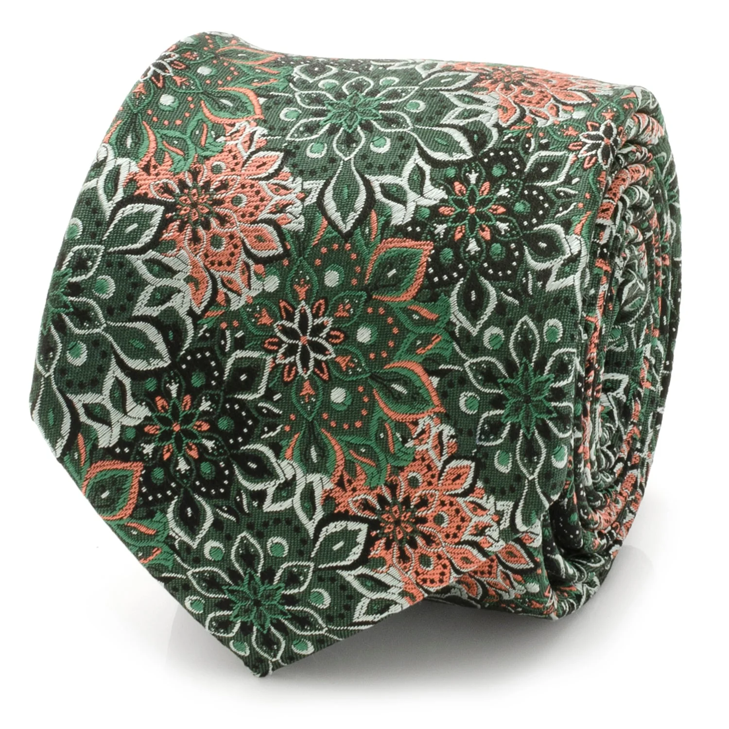 Green Floral Tie and Pocket Square Gift Set - Image 3