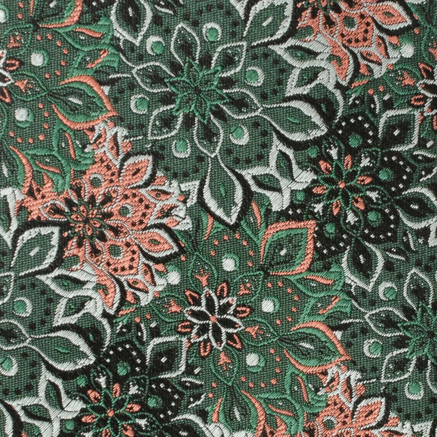 Green Floral Tie and Pocket Square Gift Set - Image 4