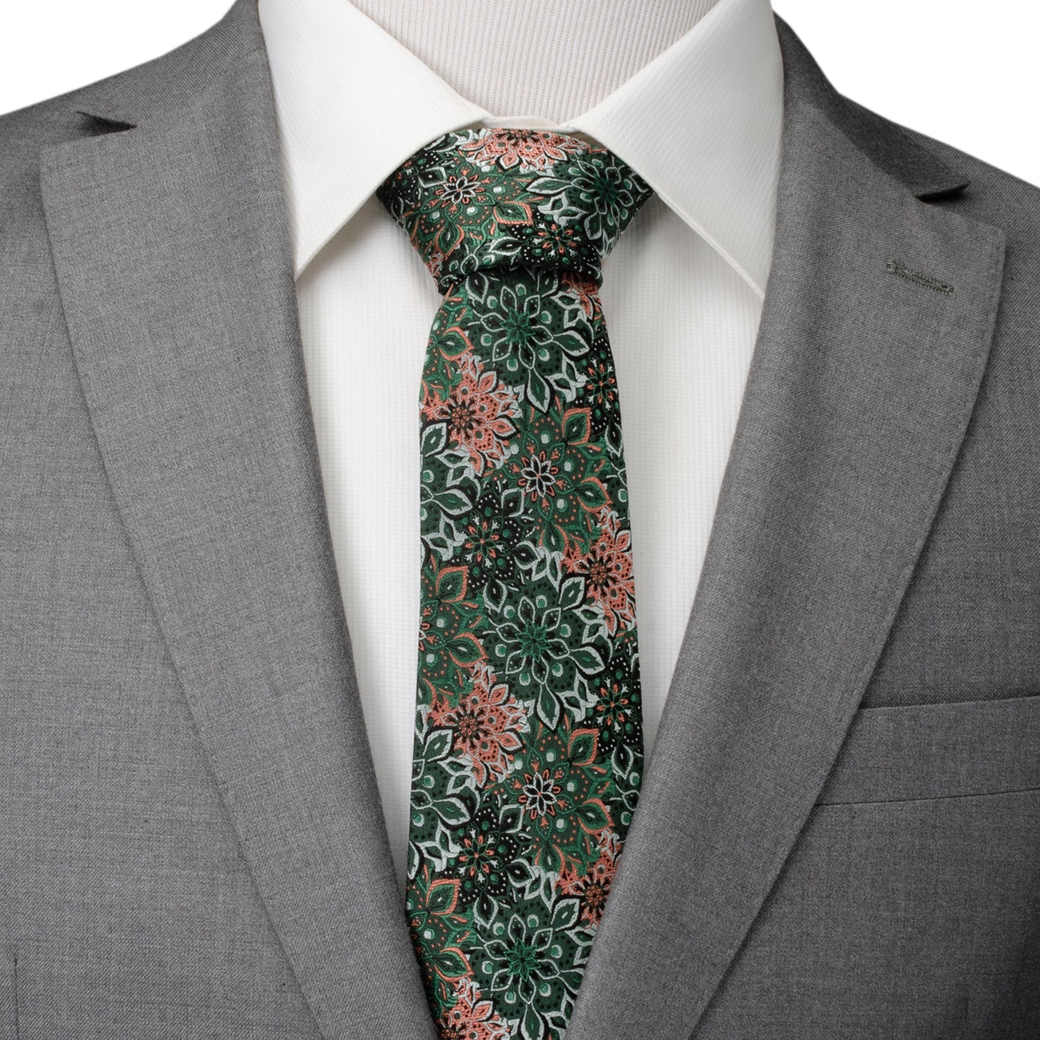 Green Floral Tie and Pocket Square Gift Set - Image 5