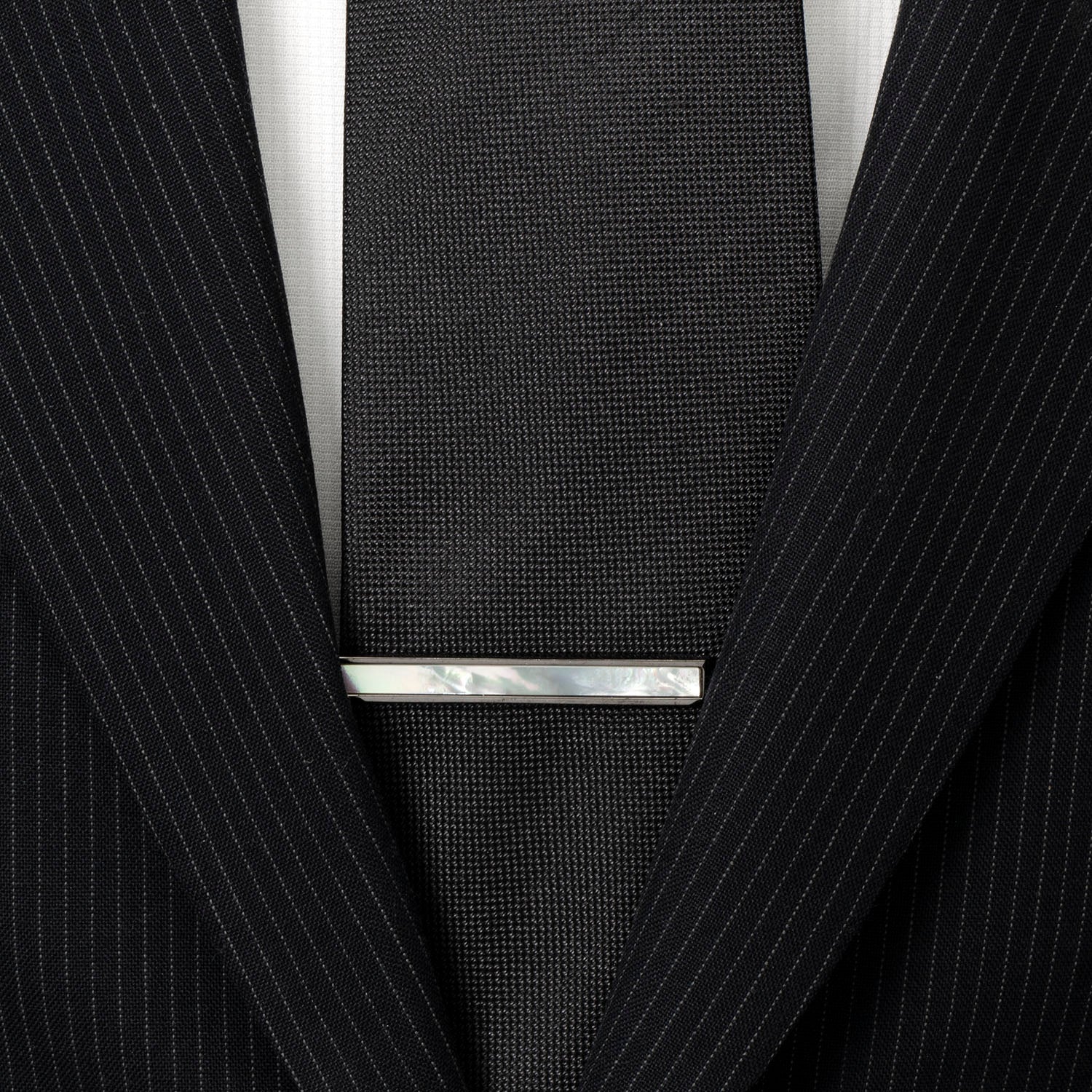 Gunmetal and Mother of Pearl Inlaid Tie Clip - Image 2