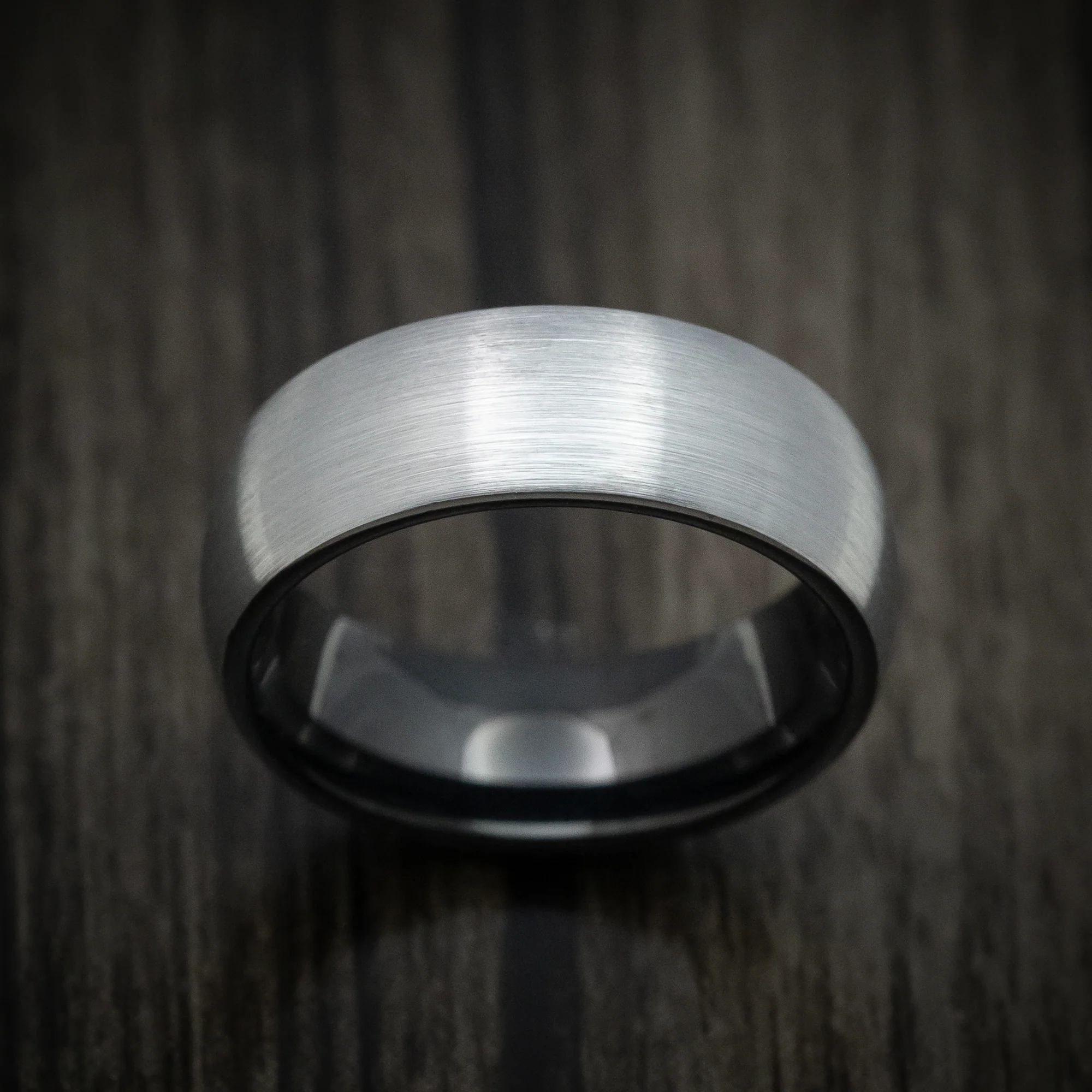 Gunmetal Tungsten Men's Ring with Black Tungsten Sleeve Band - Image 2
