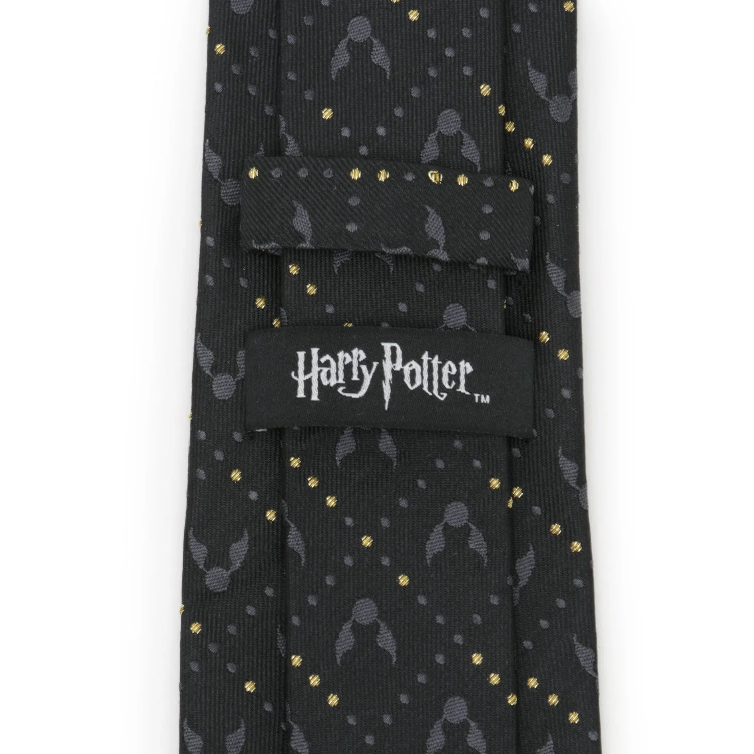 Harry Potter Golden Snitch Black Silk Men's Tie - Image 4
