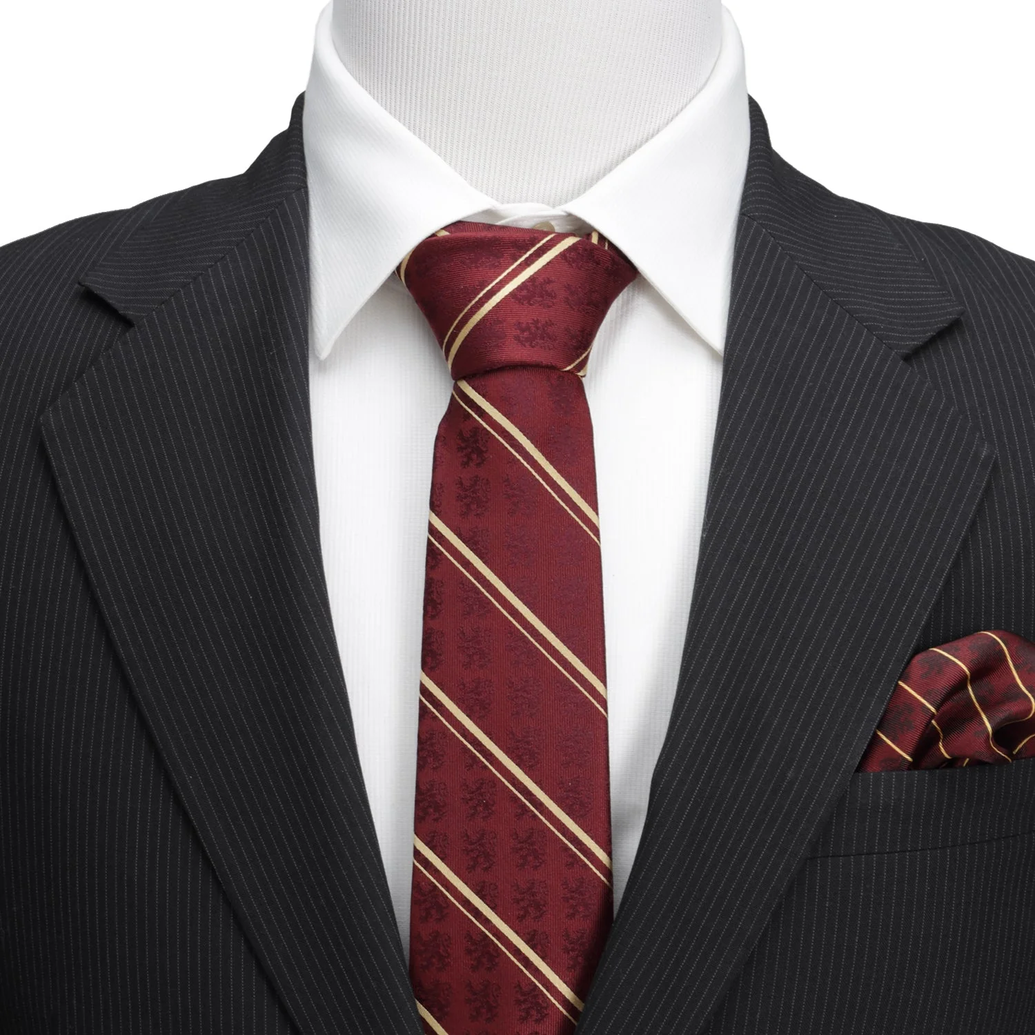 Harry Potter Gryffindor Maroon Stripe Silk Men's Tie - Image 2