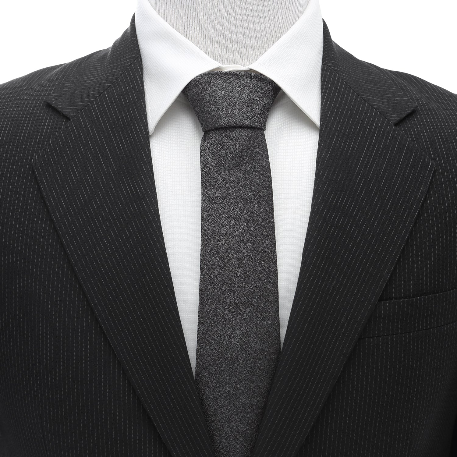 Heathered Gray Wool Men's Tie - Image 2