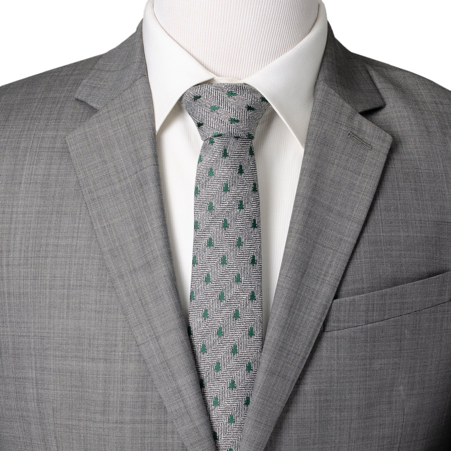 Holiday Tree Herringbone Tie - Image 2