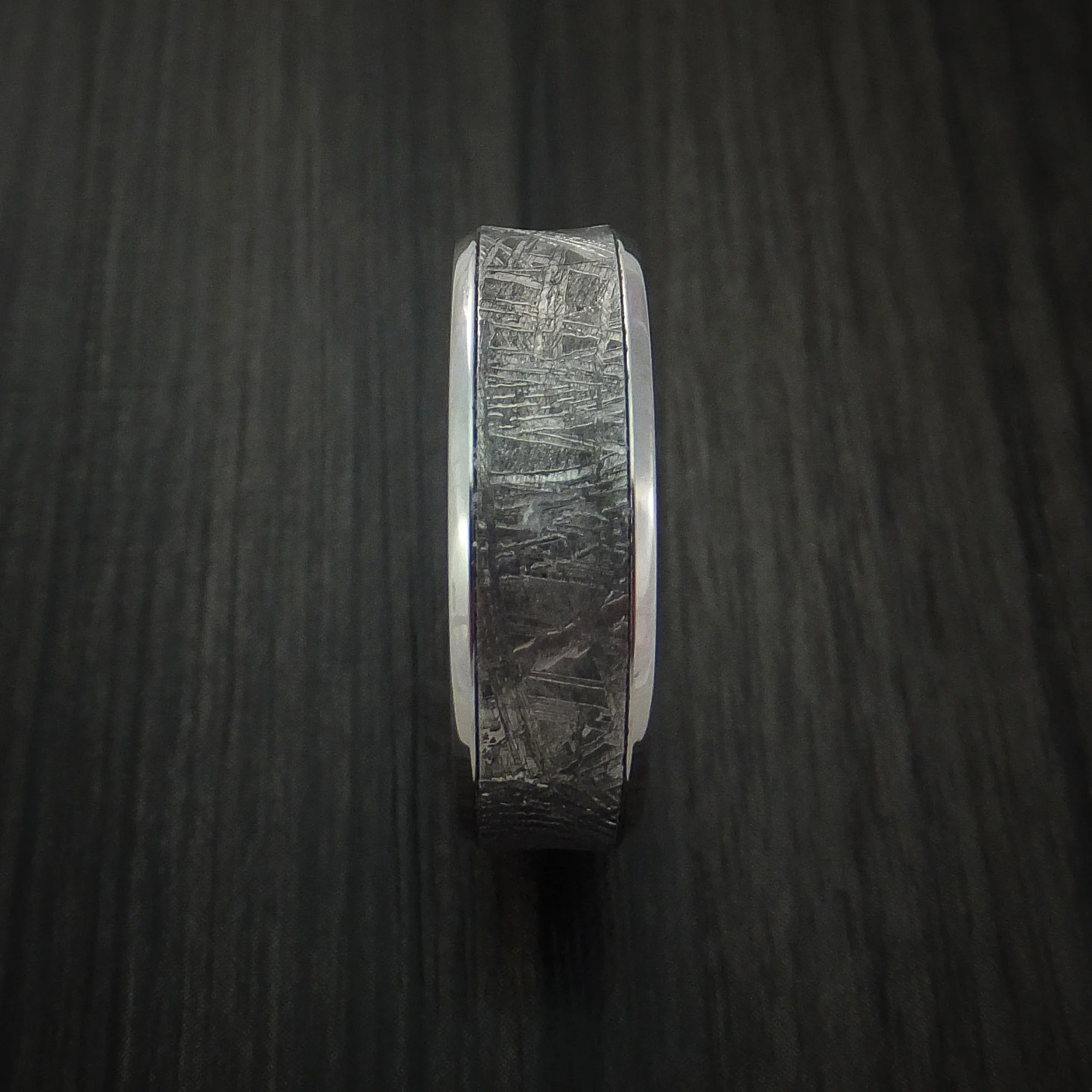 Inconel and Gibeon Meteorite Men's Ring Custom Made - Image 3