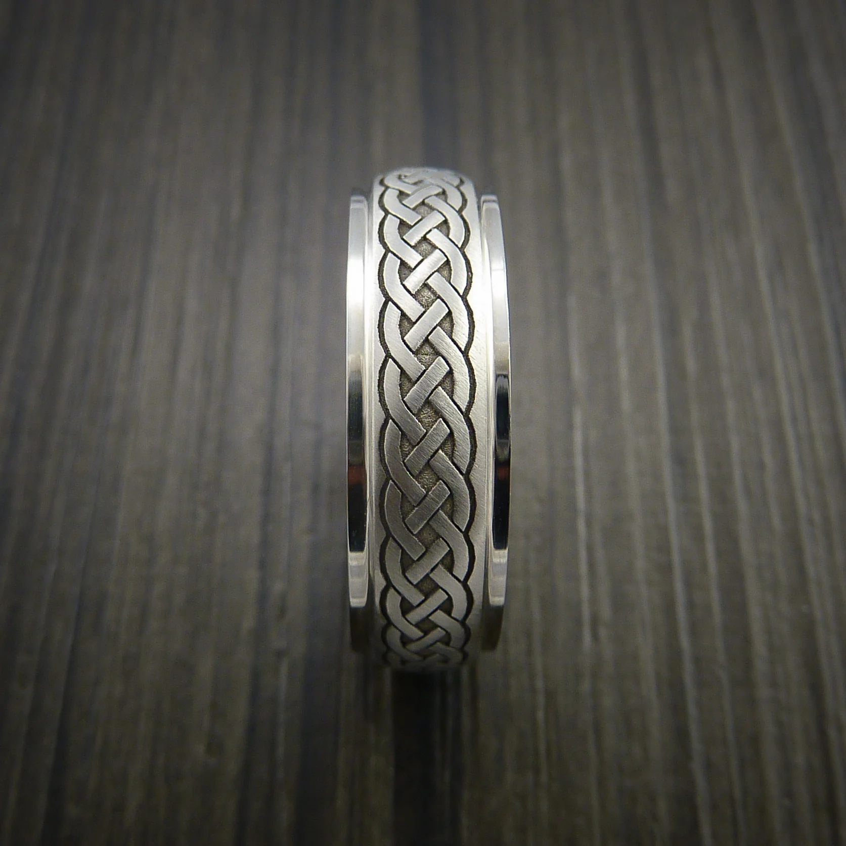 Inconel Celtic Band Irish Knot Men's Ring Carved Pattern Design - Image 3