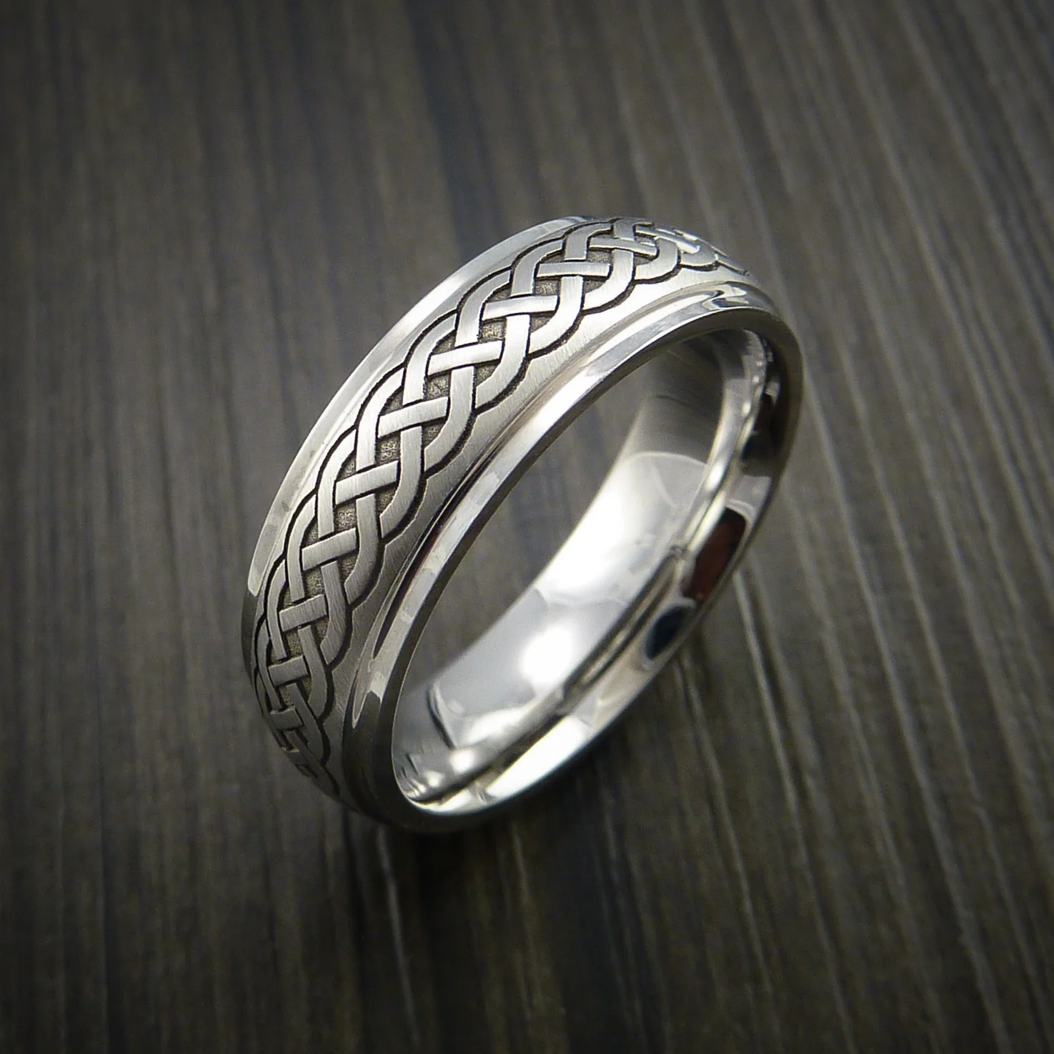 Inconel Celtic Band Irish Knot Men's Ring Carved Pattern Design - Image 4