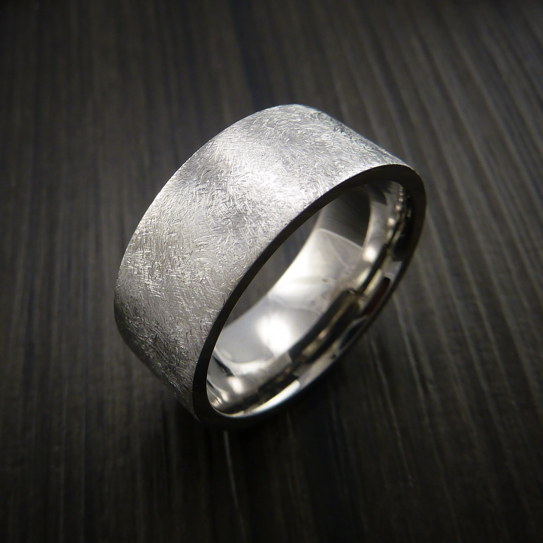 Inconel Wide Men's Ring Distressed Smooth Finish Band - Image 4