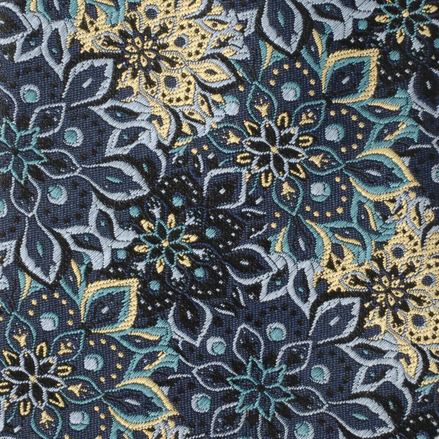 Kaleido Floral Navy Tan Accented Men's Tie - Image 4