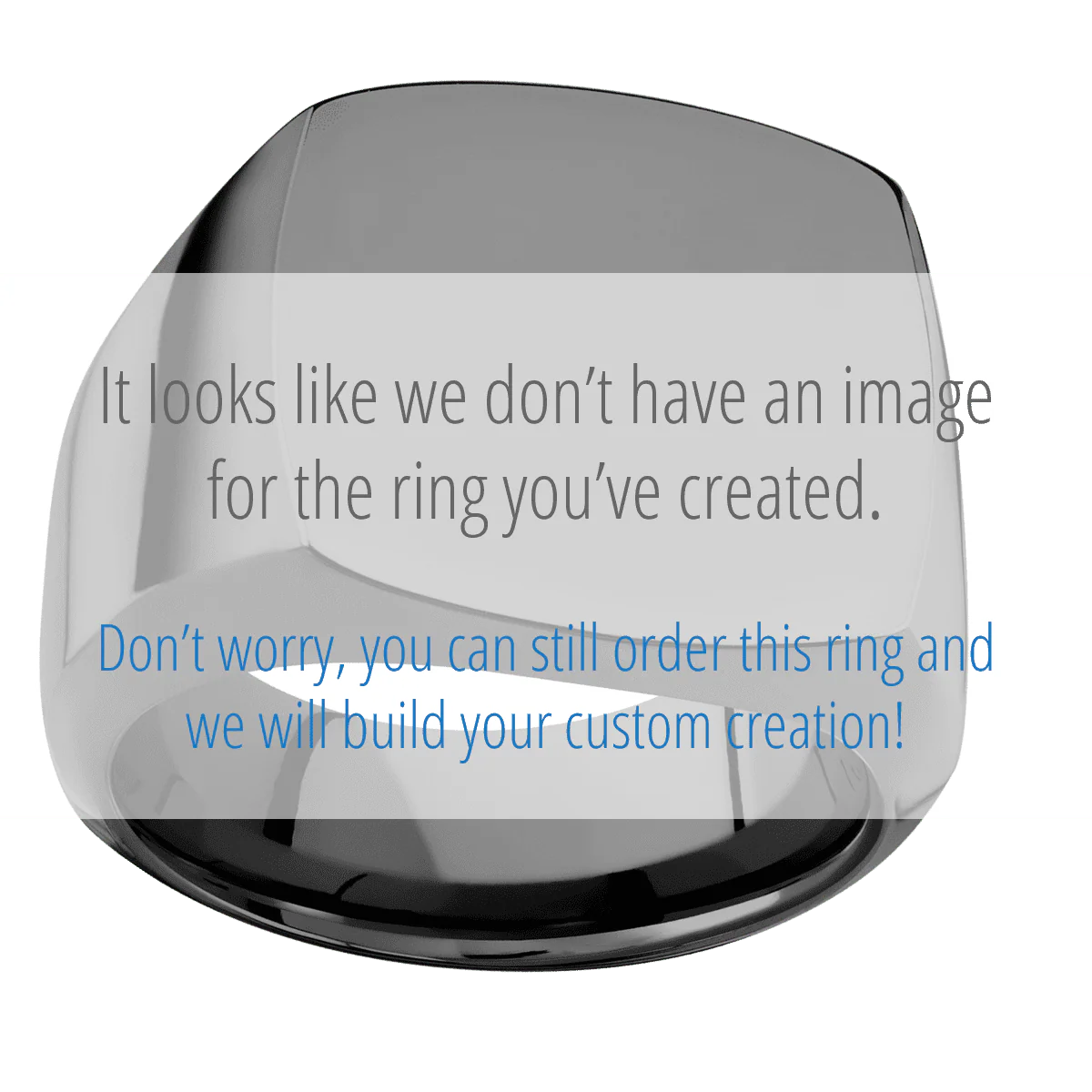 Large Cushion signet ring (18x18mm) in Zirconium, with a Wide style band, a Blue Purple Abalone inlay. - Image 3