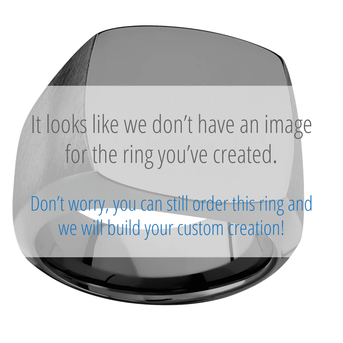 Large Cushion signet ring (18x18mm) in Zirconium, with a Wide style band, a Tigers Eye inlay. - Image 3