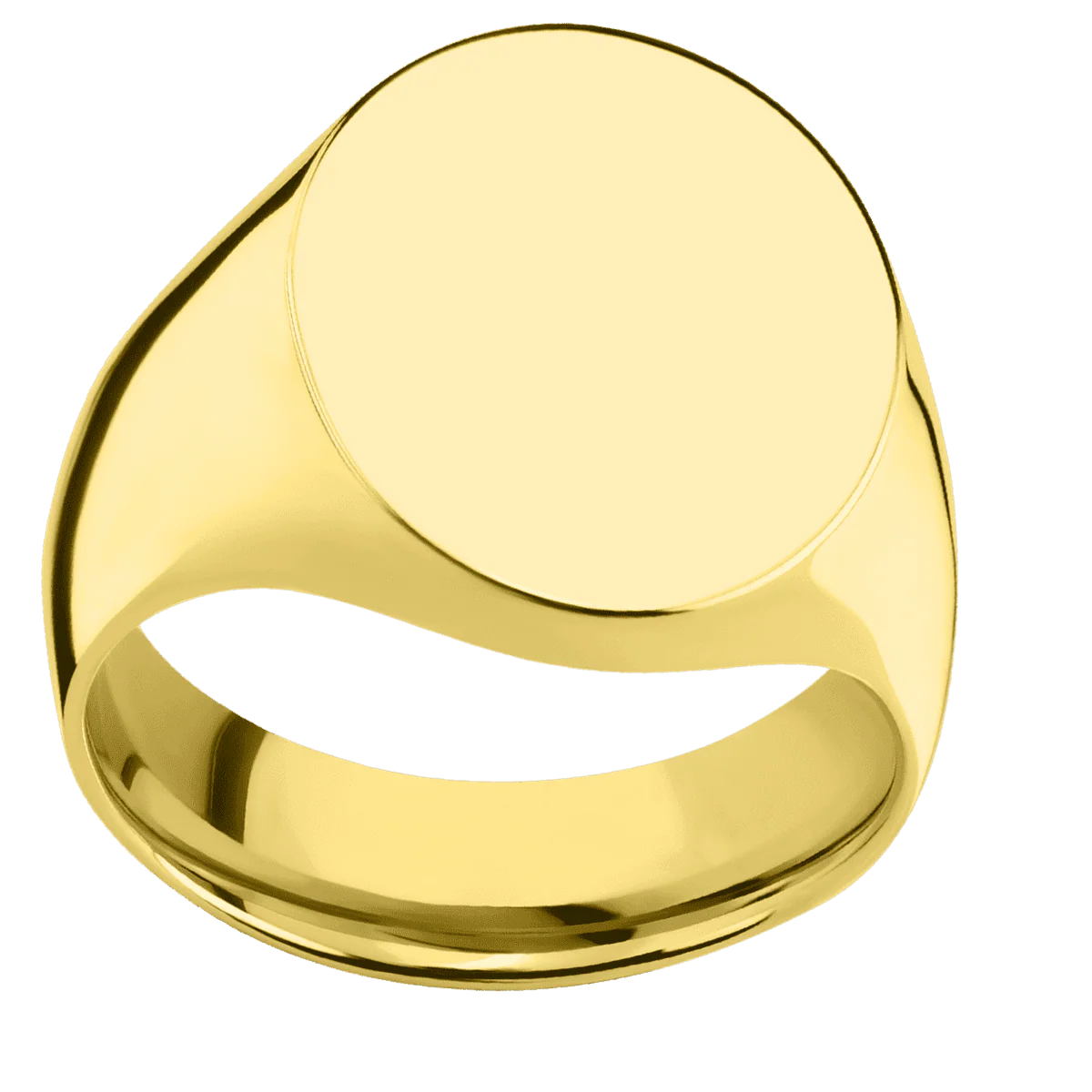Large Oval signet ring (20x16mm) in 18K Yellow Gold, with a Wide style band. - Image 3
