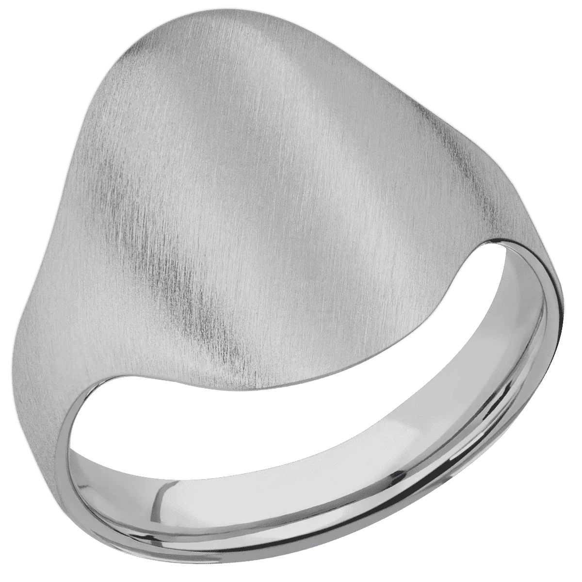 Large Oval signet ring (20x16mm) in Titanium, with a Cigar style band. - Image 2