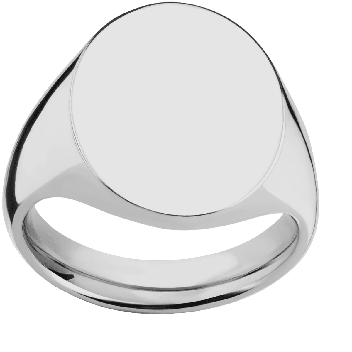 Large Oval signet ring (20x16mm) in Titanium, with a Thin style band. - Image 3
