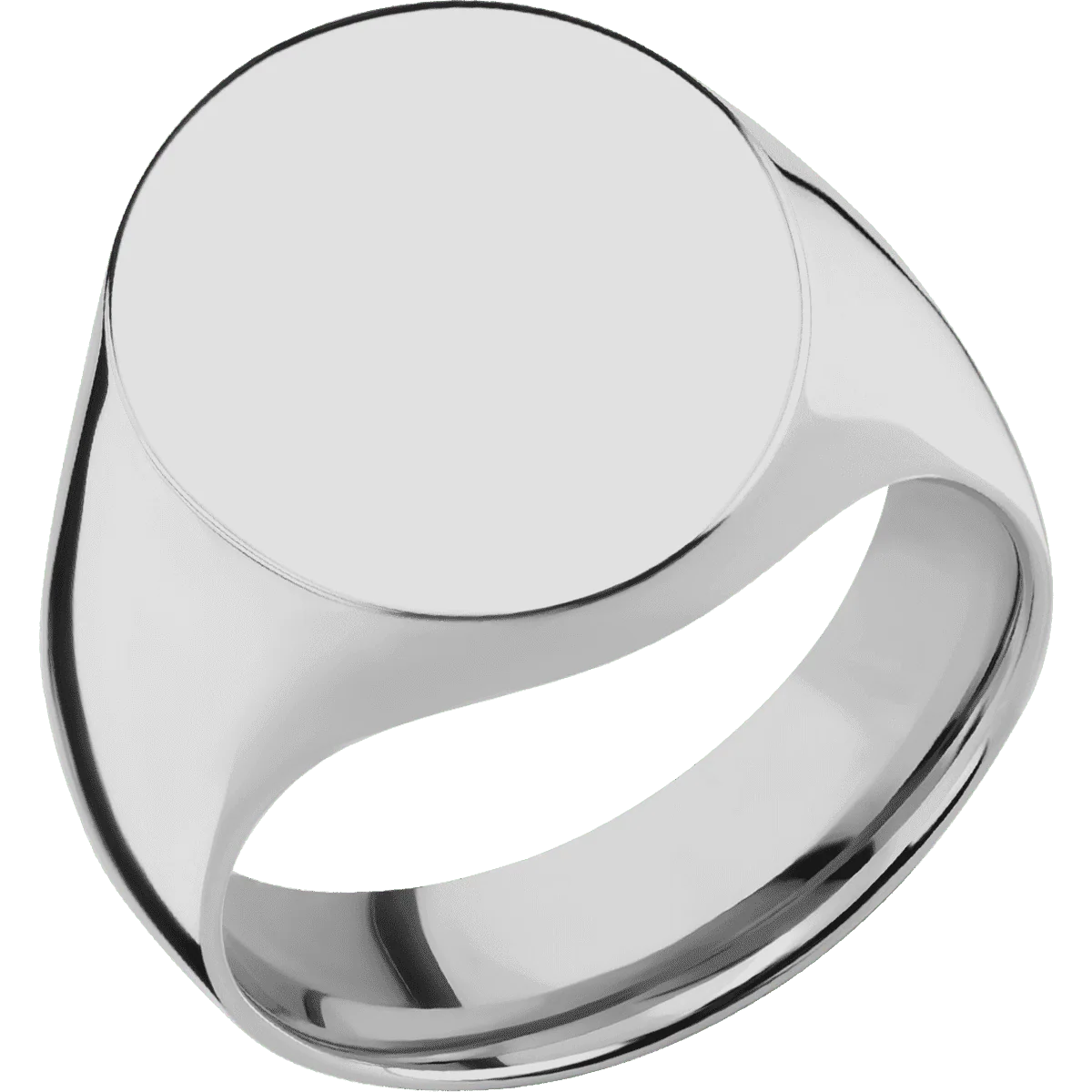 Large Oval signet ring (20x16mm) in Titanium, with a Wide style band. - Image 2
