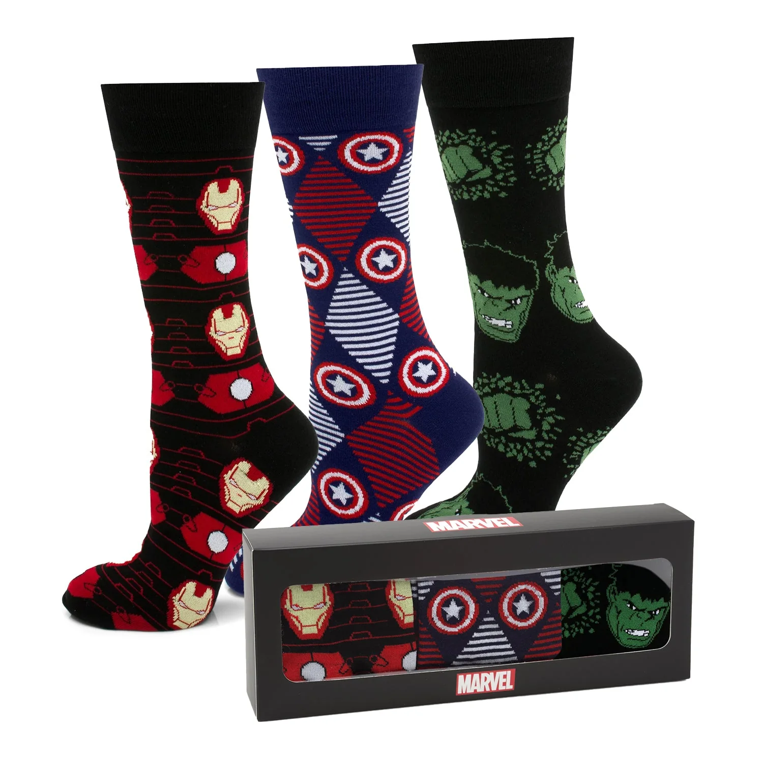 Marvel Avengers Favorites 3 Pair Socks and Lapel Pin Gift Set - Image 2