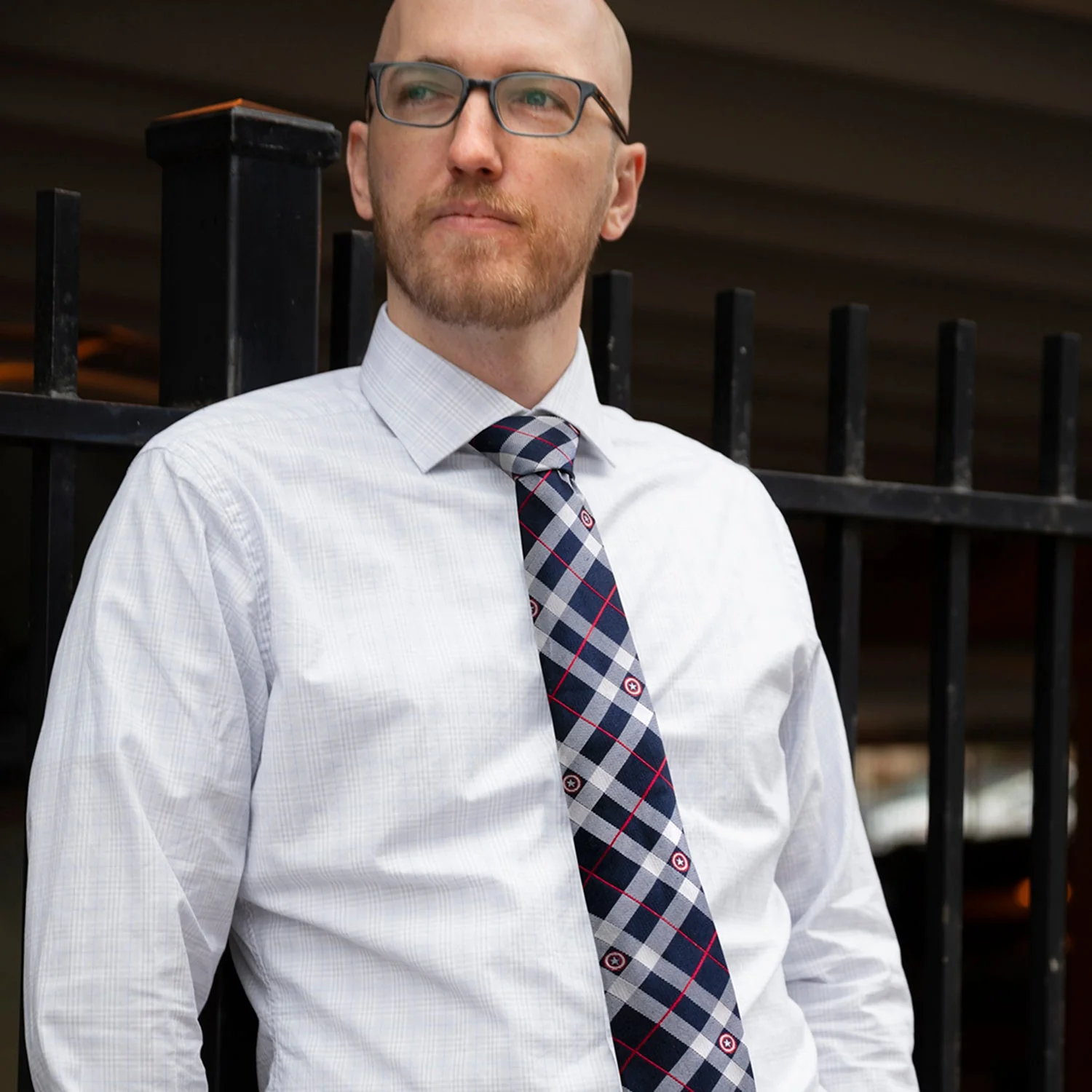 Marvel Captain America Blue Plaid Tie - Image 7