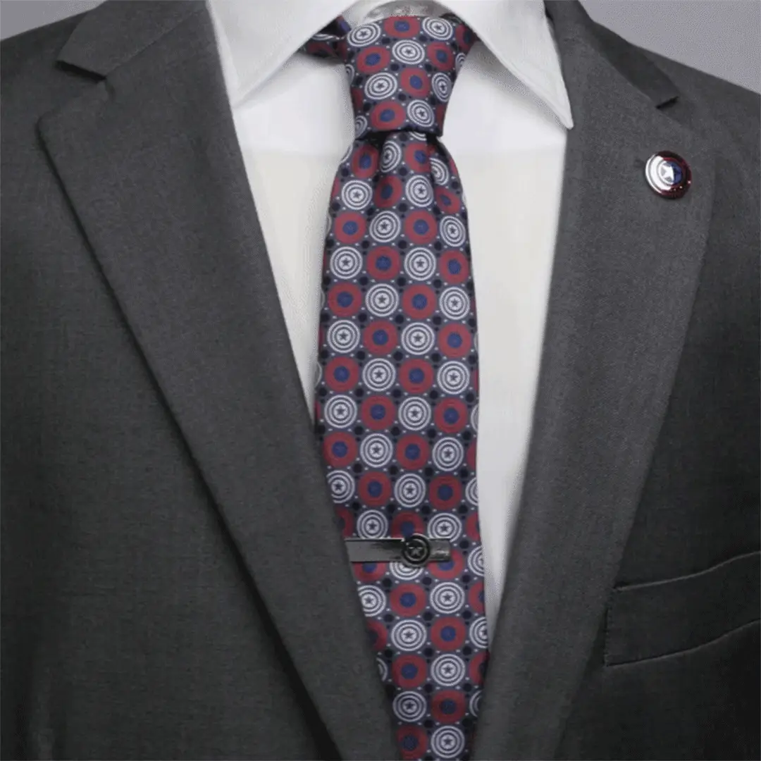 Marvel Captain America Gray Dot Men's Tie - Image 6