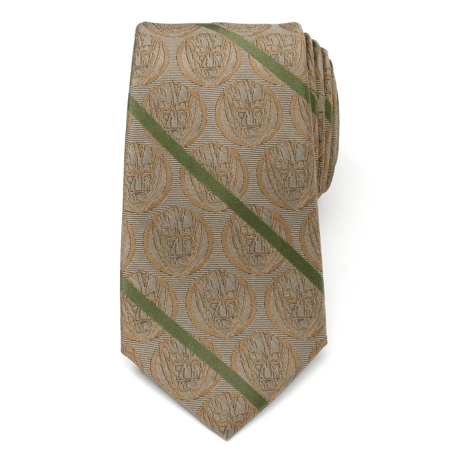 Marvel Guardians of the Galaxy Groot Tan Striped Men's Tie - Image 4