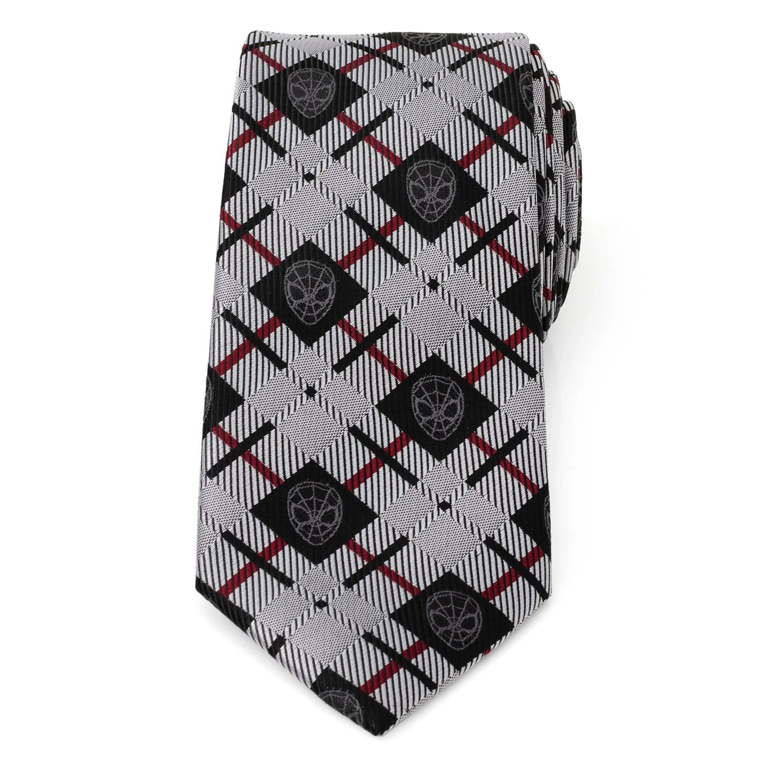 Marvel Spider-Man Plaid Black Men's Tie - Image 3