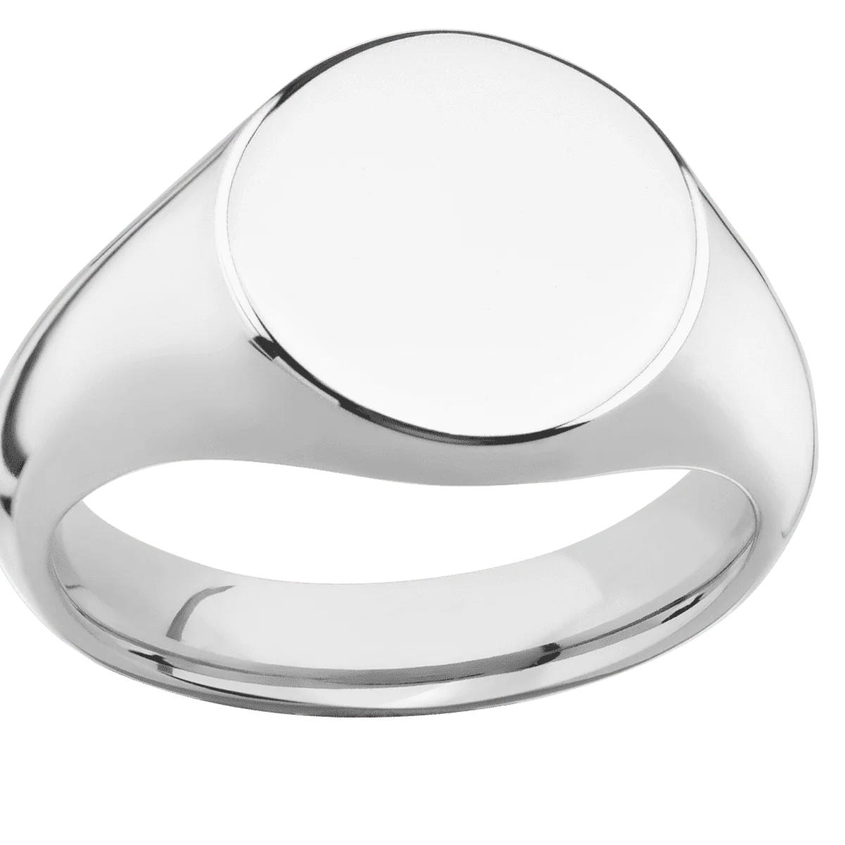 Medium Circle signet ring (14mm) in Cobalt Chrome, with a Wide style band. - Image 3