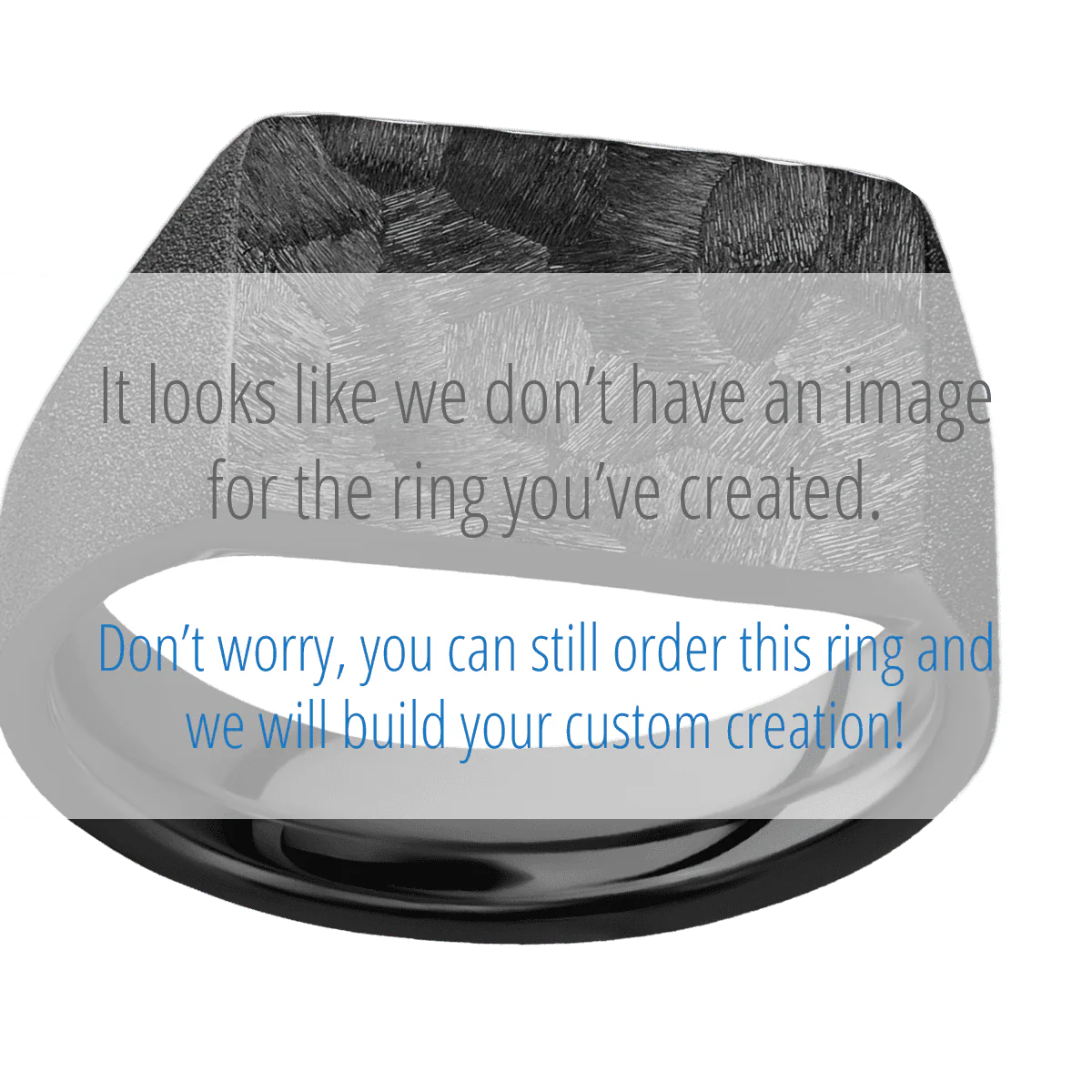 Medium Horizontal Rectangle signet ring (16x11.5mm) in Zirconium, with a Wide style band, a Red Dino Bone inlay. - Image 3