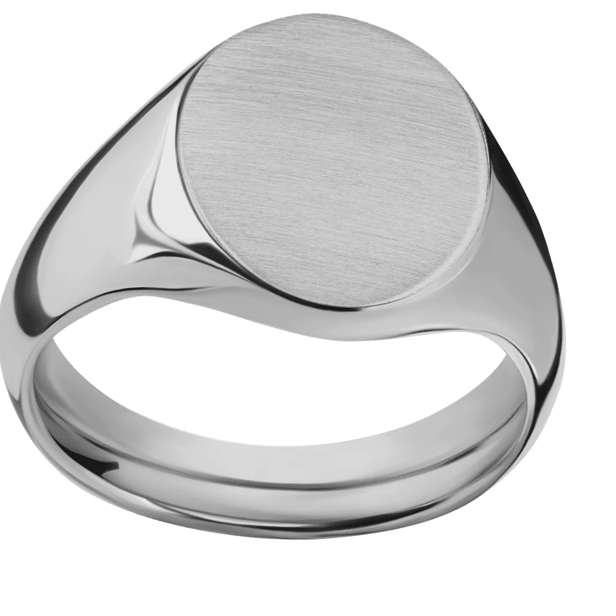 Medium Oval signet ring (16x13mm) in Titanium, with a Wide style band. - Image 3