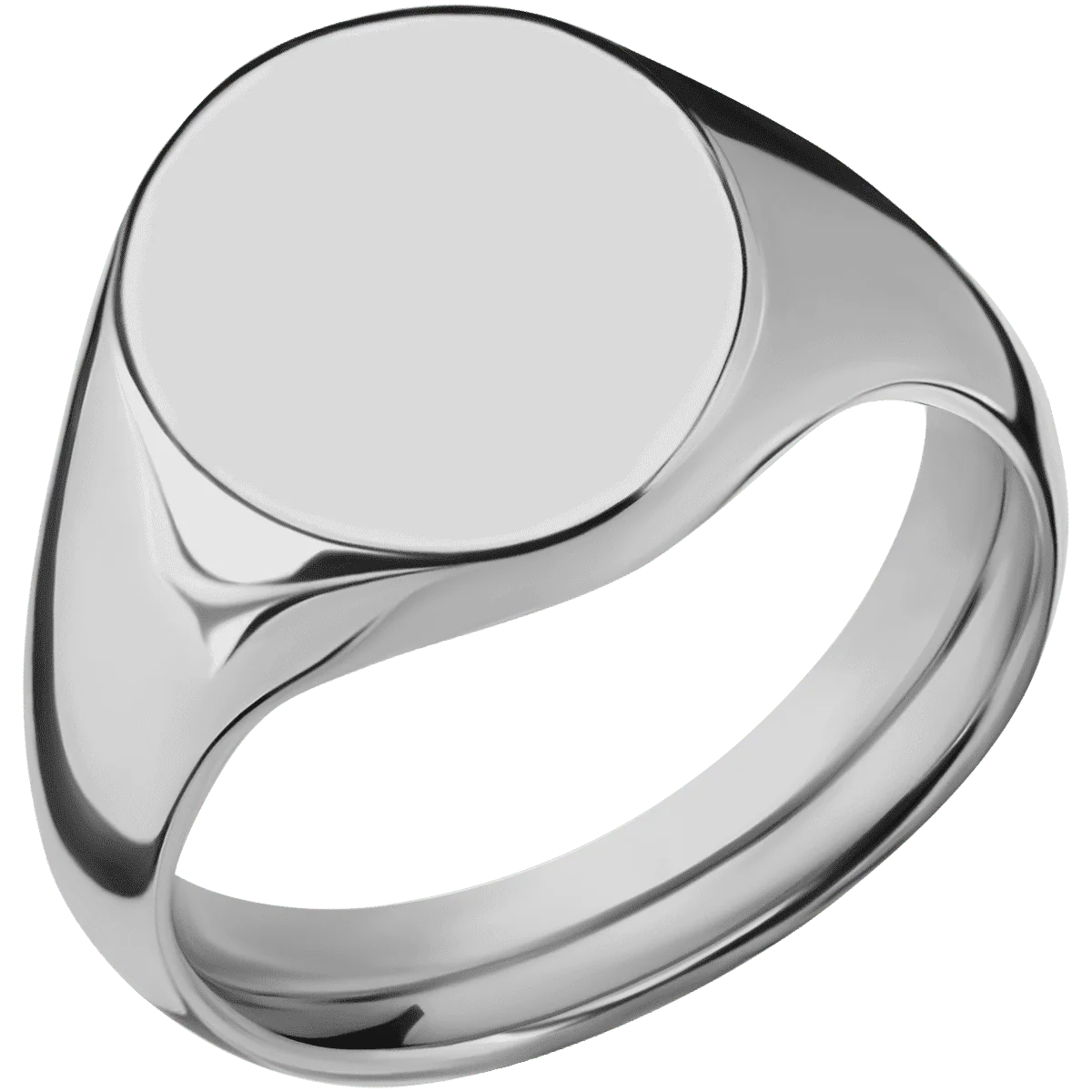 Medium Oval signet ring (16x13mm) in Titanium, with a Wide style band. - Image 2
