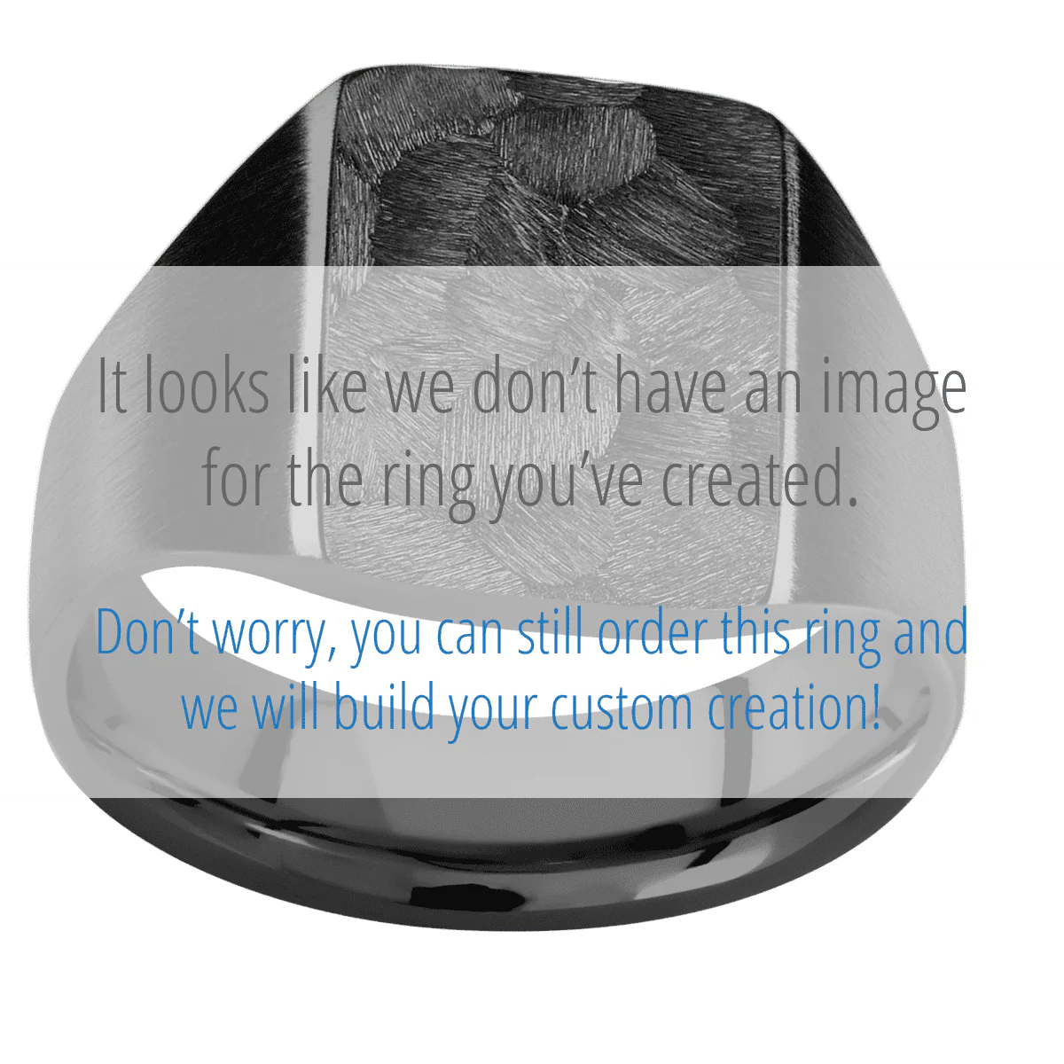 Medium Rectangle signet ring (16x11.5mm) in Zirconium, with a Wide style band and a TWINKLE4 Rev engraving. - Image 3