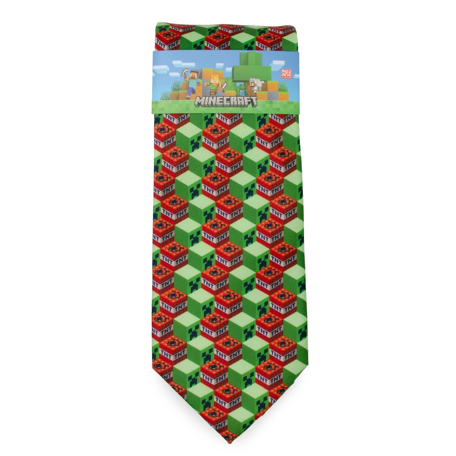 Minecraft Creeper TNT Isometric Green Men's Tie - Image 6