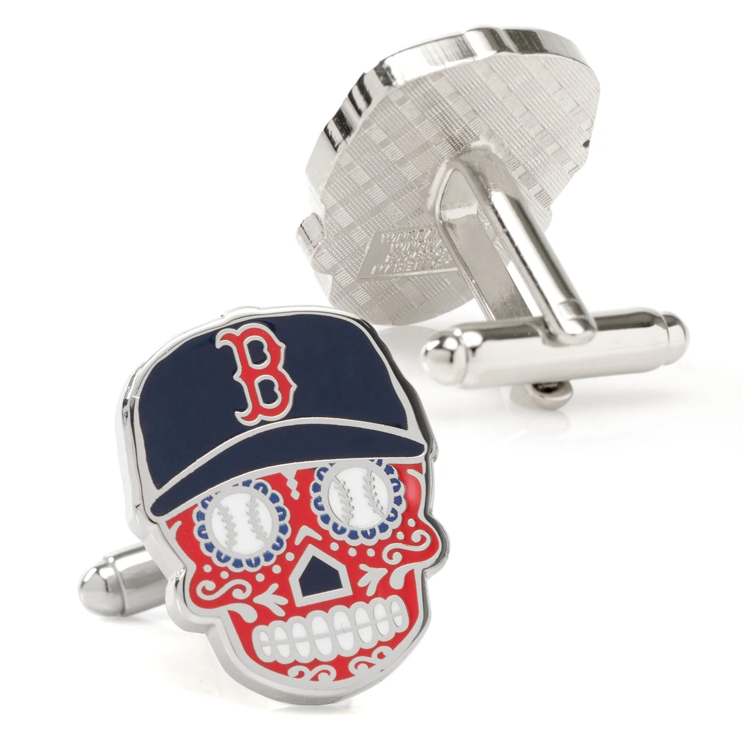 MLB Boston Red Sox Sugar Skull Cufflinks - Image 2