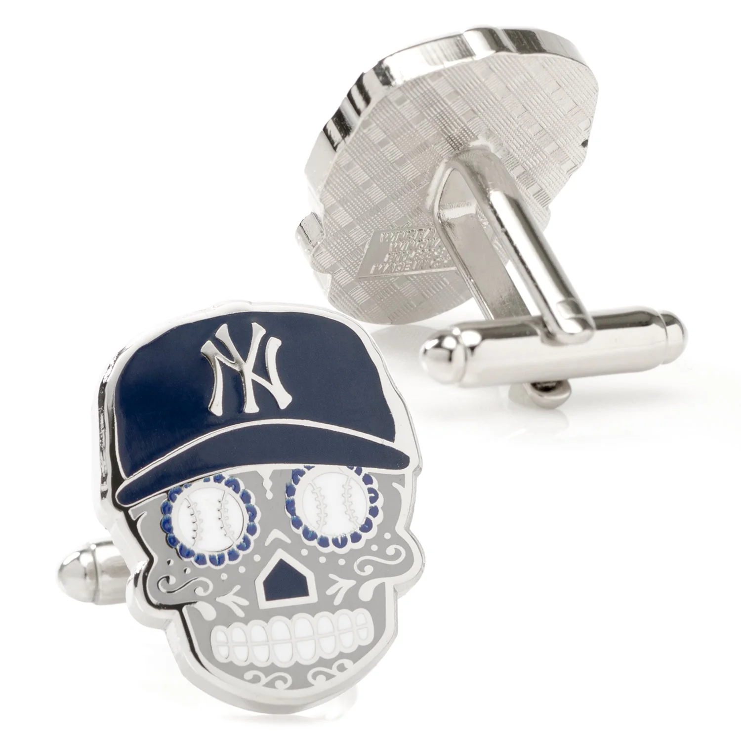 MLB New York Yankees Sugar Skull Cufflinks - Image 2