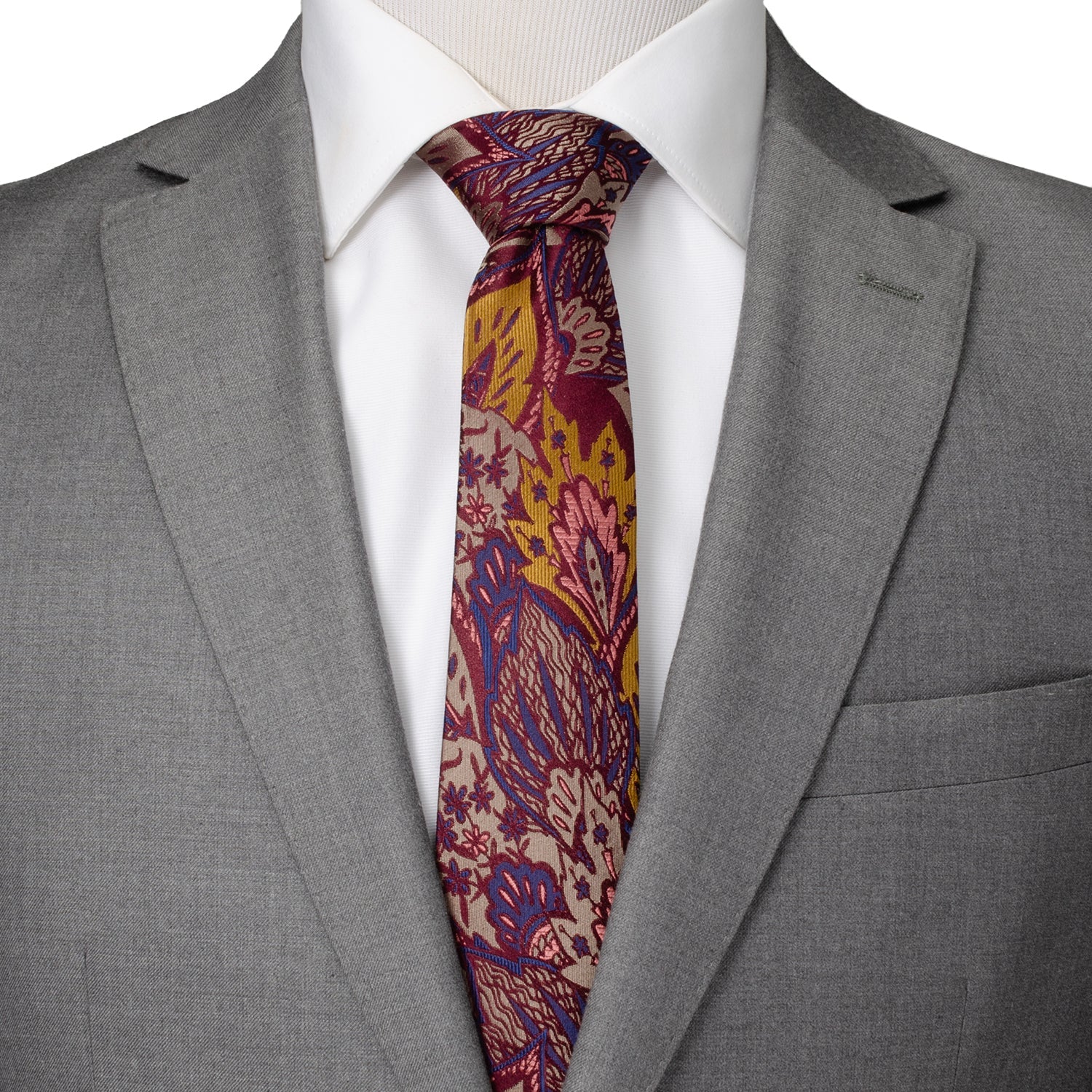 Multi Brown Patterned Men's Tie - Image 2