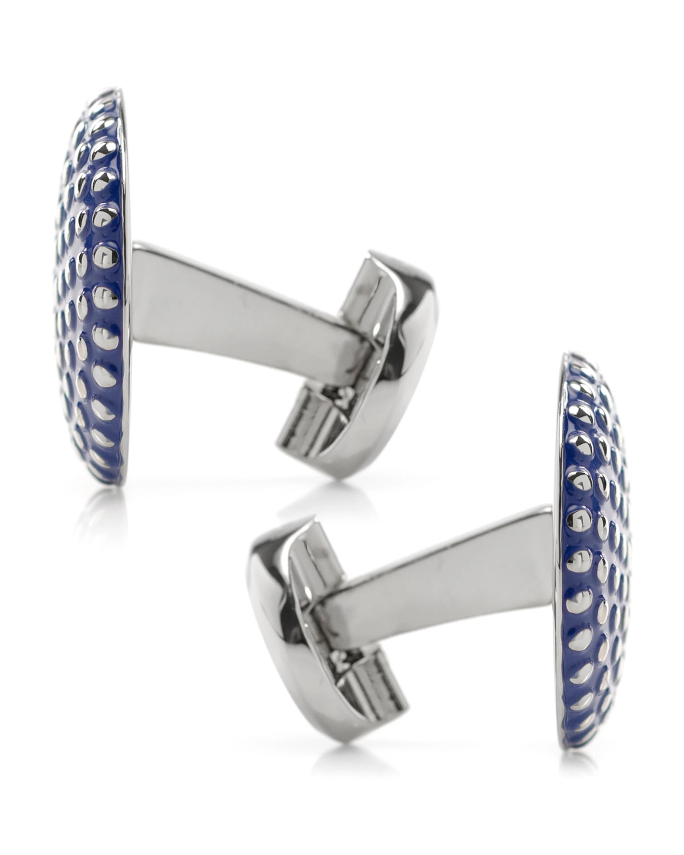 Navy Circle Dot Texture Cufflinks - Image 6