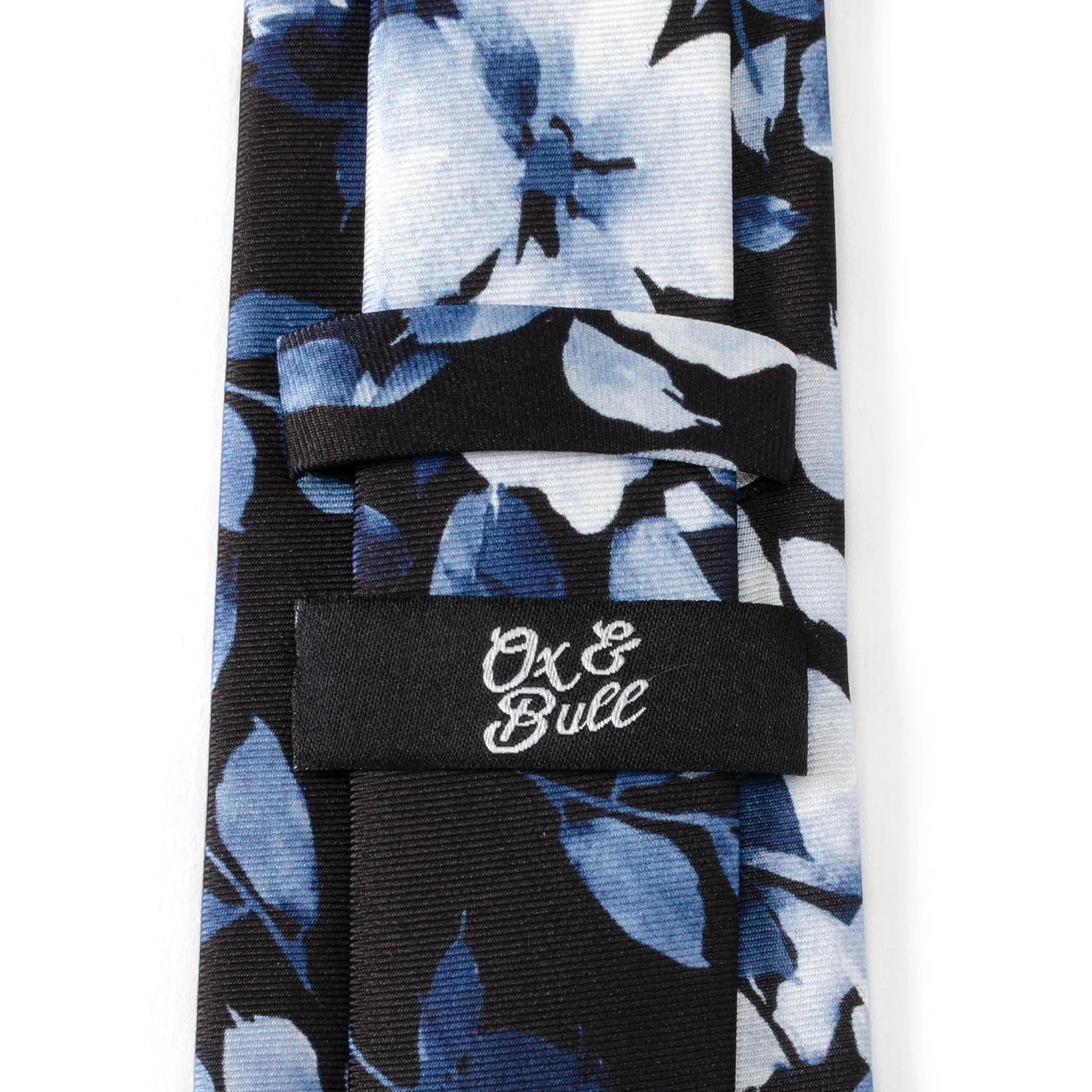 Painted Floral Black Silk Men's Tie - Image 5