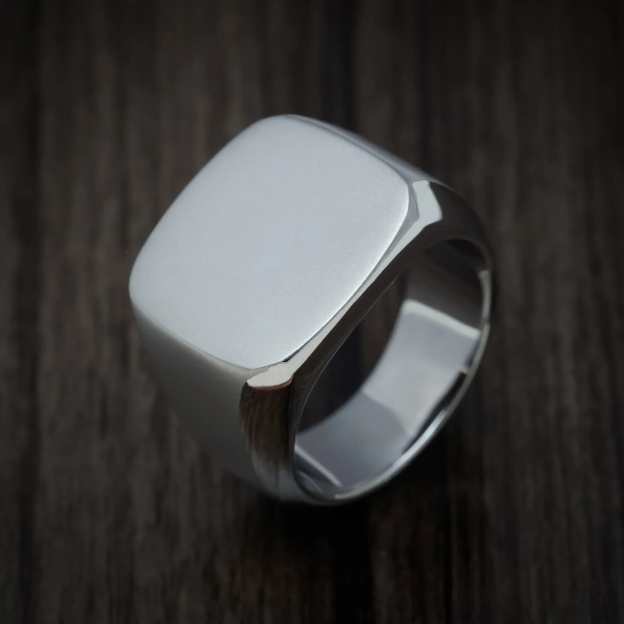 Palladium Silver Large Signet Ring - Image 3