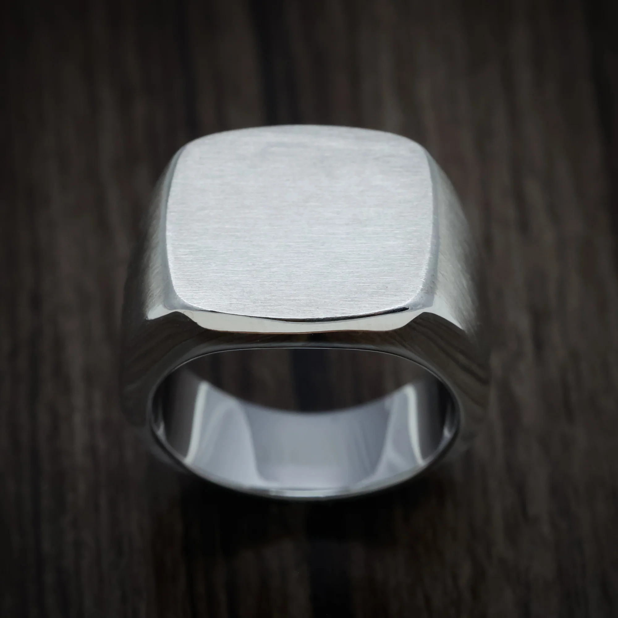 Palladium Silver Large Signet Ring - Image 2