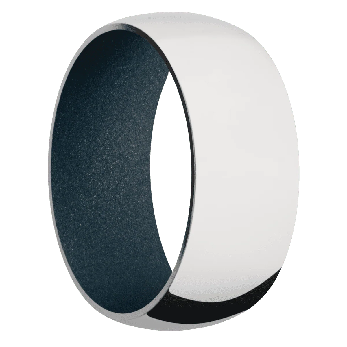 Palladium Silver + Polish Finish + Blue Titanium