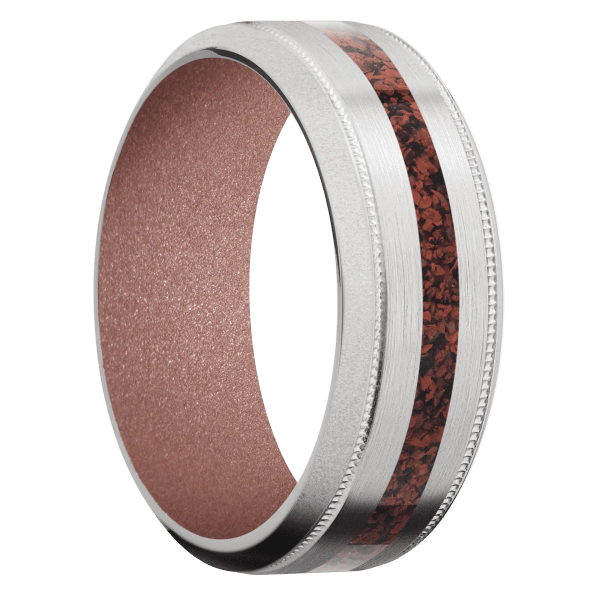 Palladium Silver + Satin , Bead Finish + Rose Gold