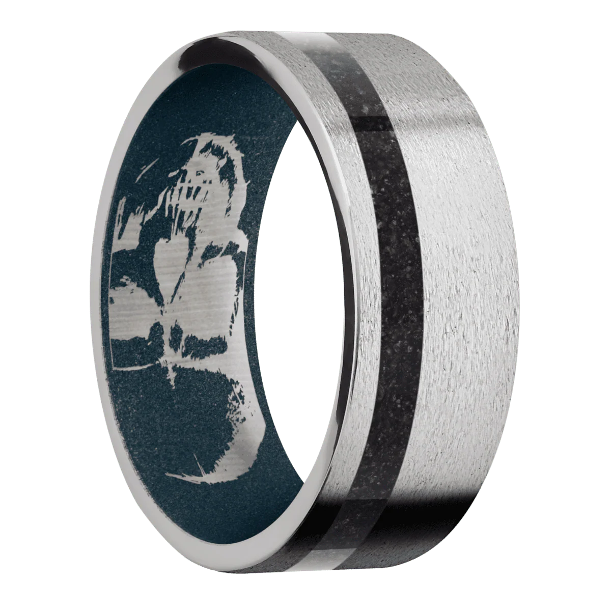 Palladium Silver + Stone , Stone Finish + Blue Titanium