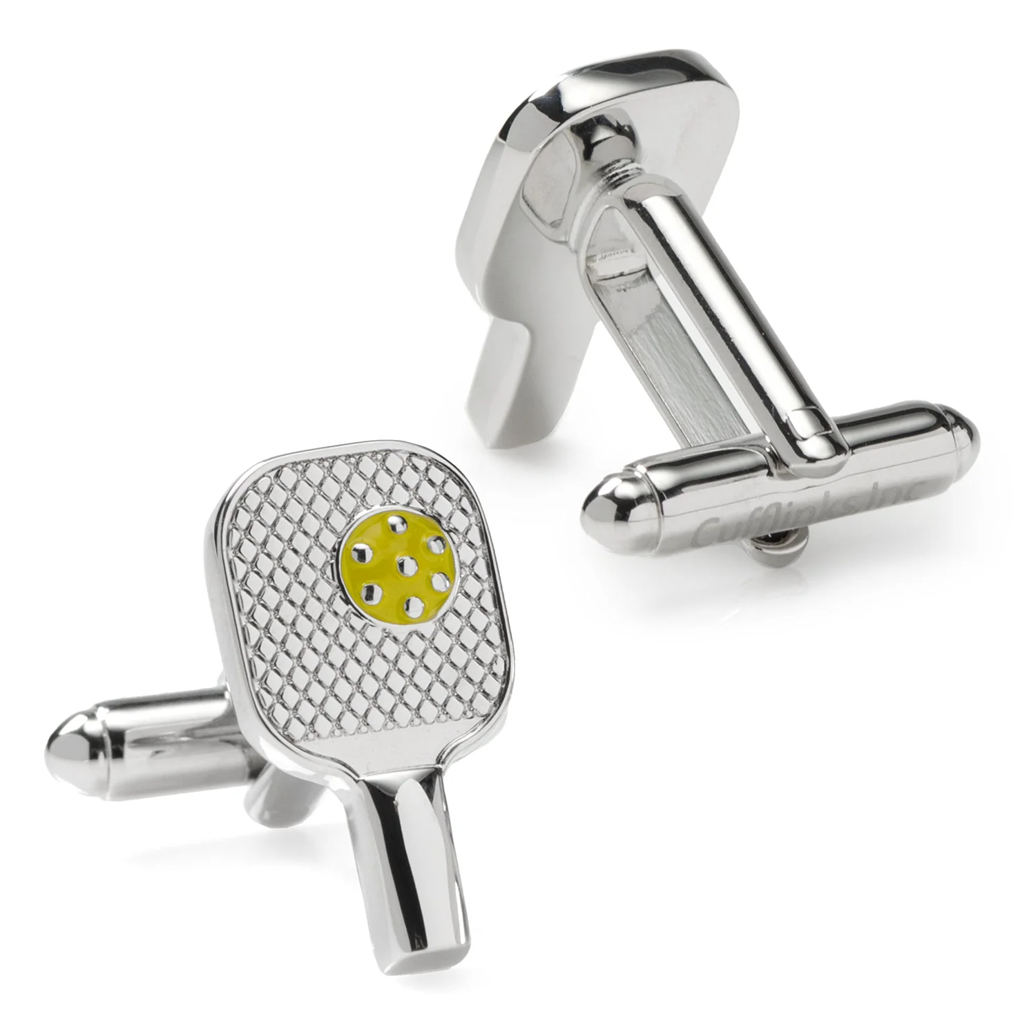 Pickleball Racket Silver Cufflinks - Image 3