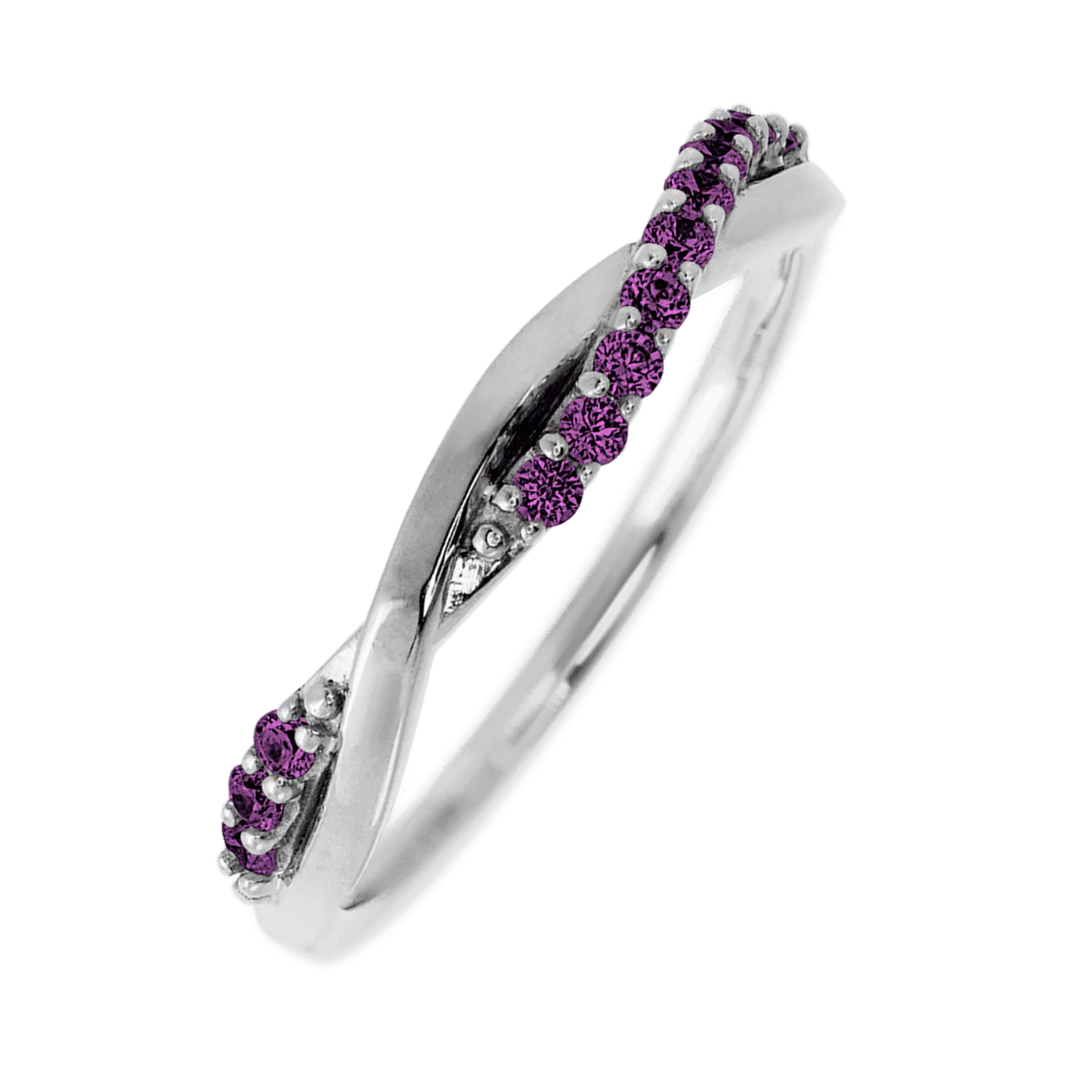 Platinum band with 13 Round Purple Diamond having TCW-.2