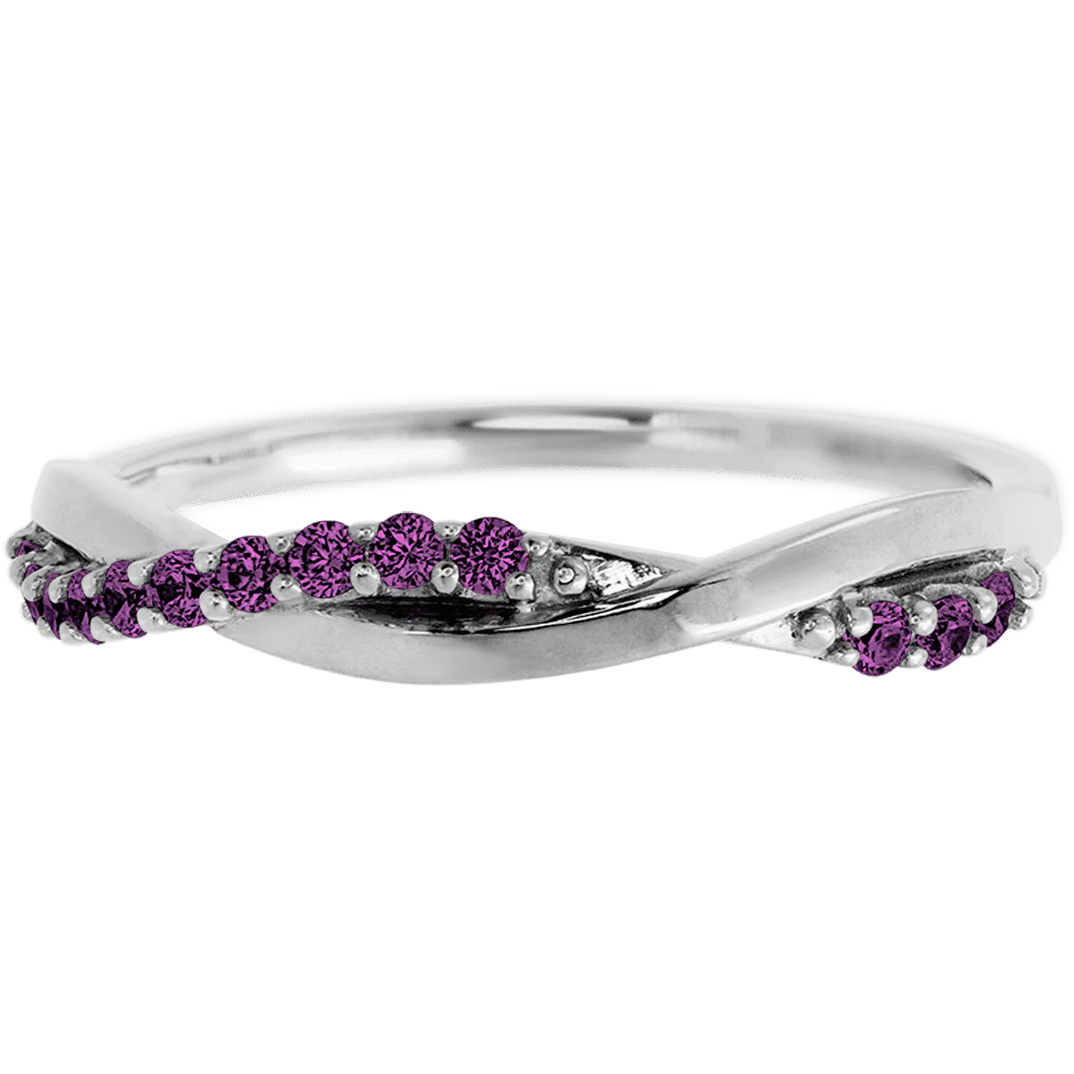 Platinum band with 13 Round Purple Diamond having TCW-.2 - Image 2